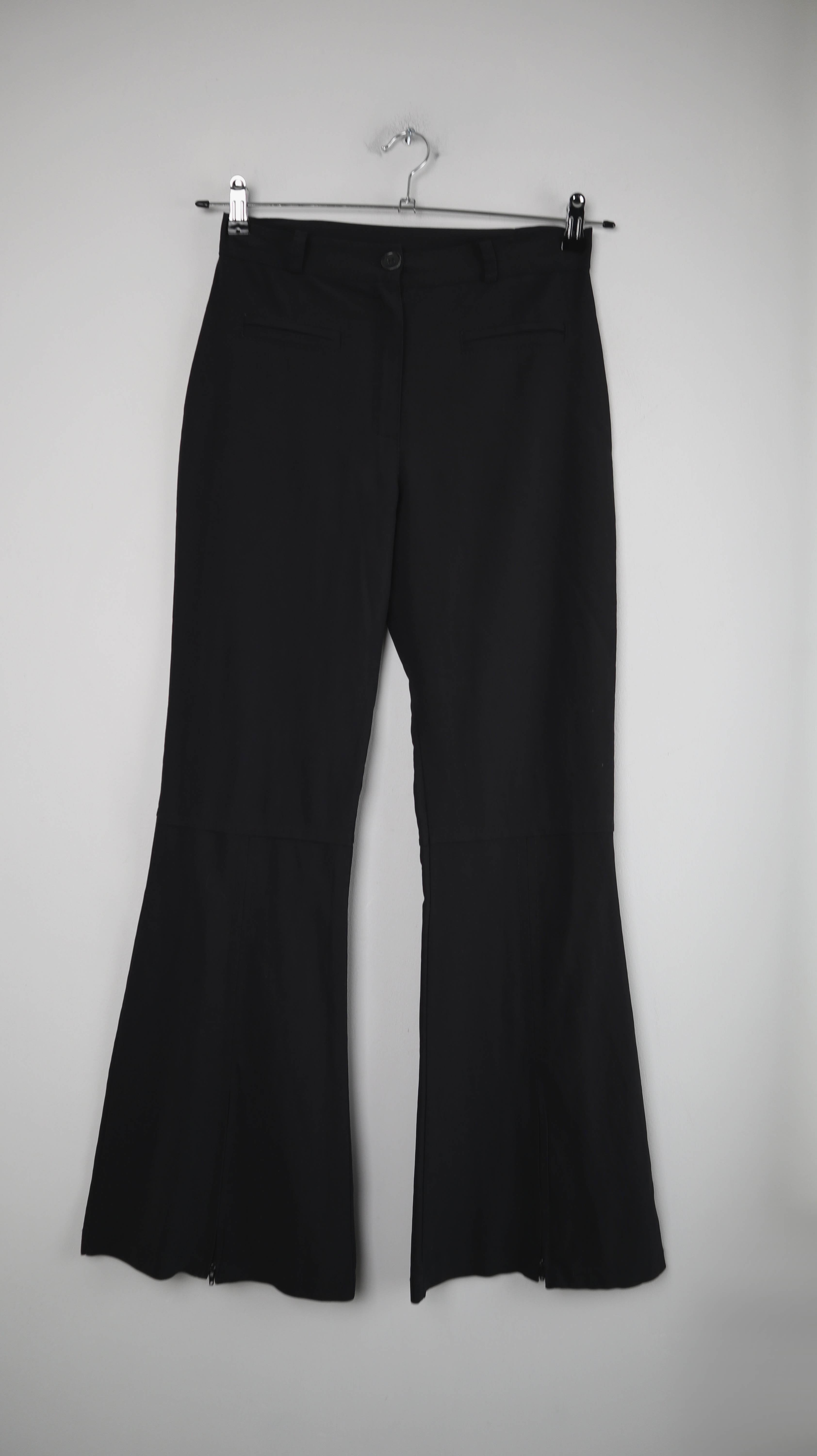 True Vintage Hose schwarz Schlaghose flared 36 S