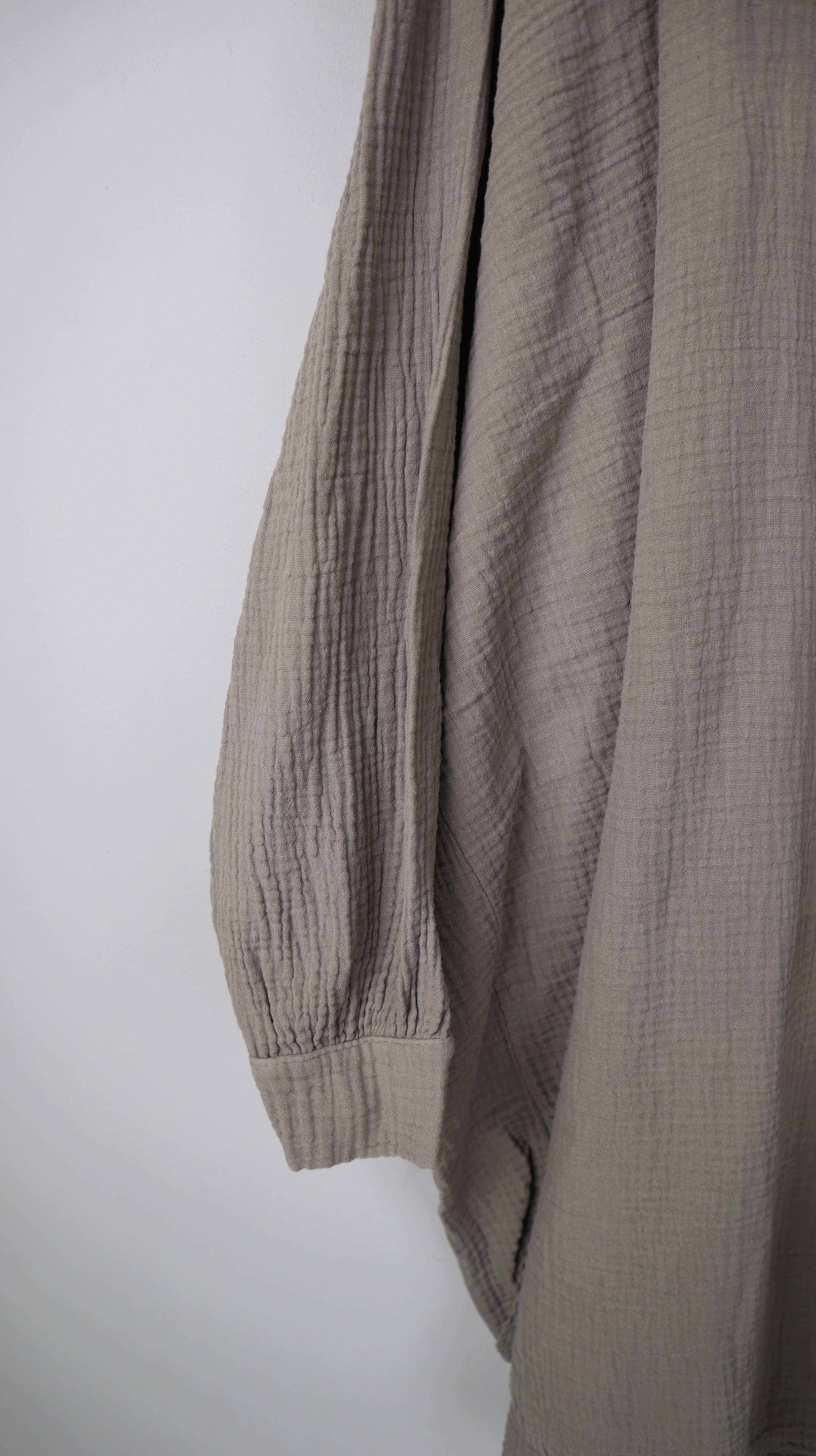 Musselinbluse Bluse Hemd Shirt 40 L Braun Taupe oversized