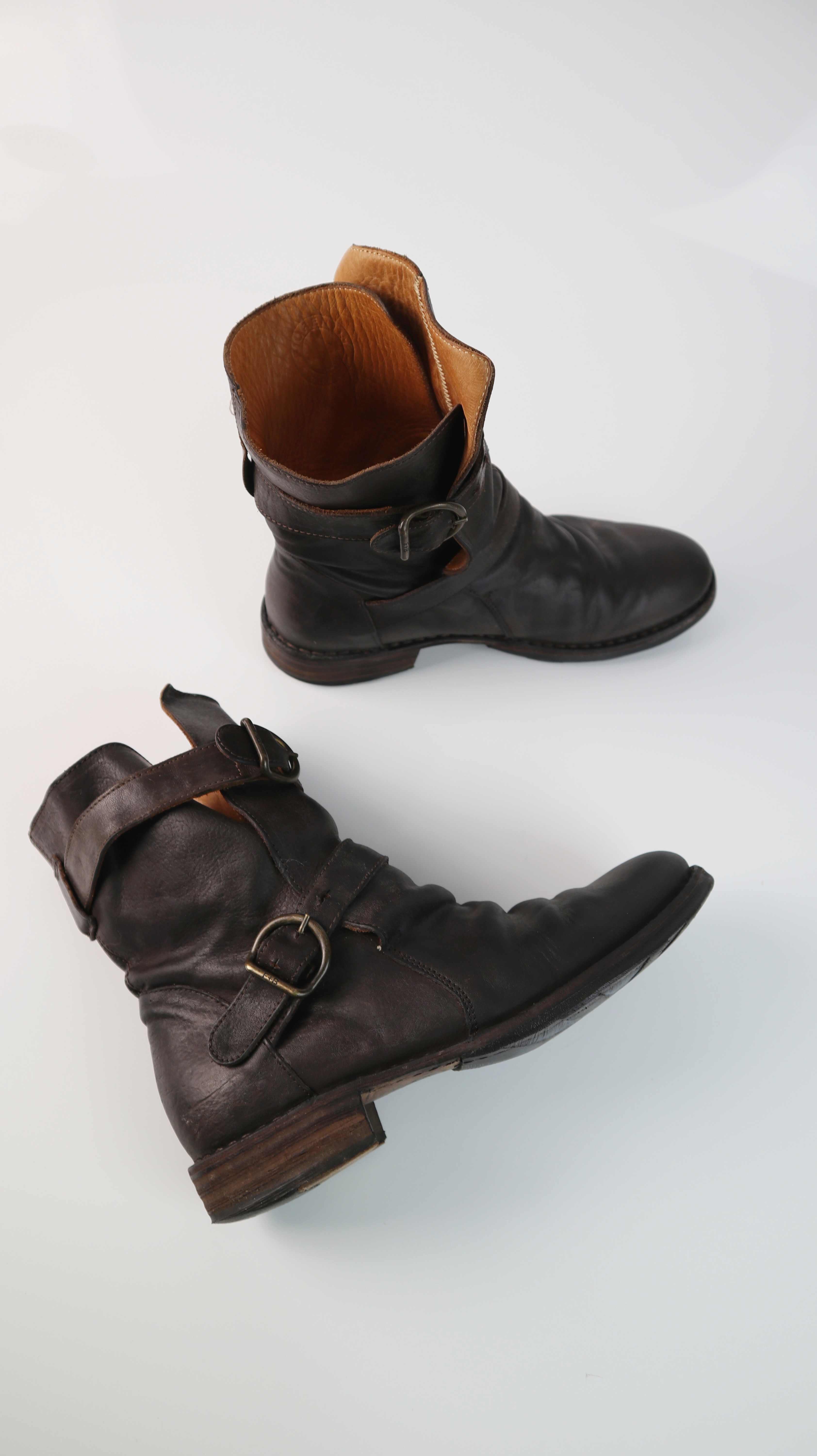 Fiorentini+Baker Stiefel Braun 39 Lederstiefel Schnalle Stiefeletten