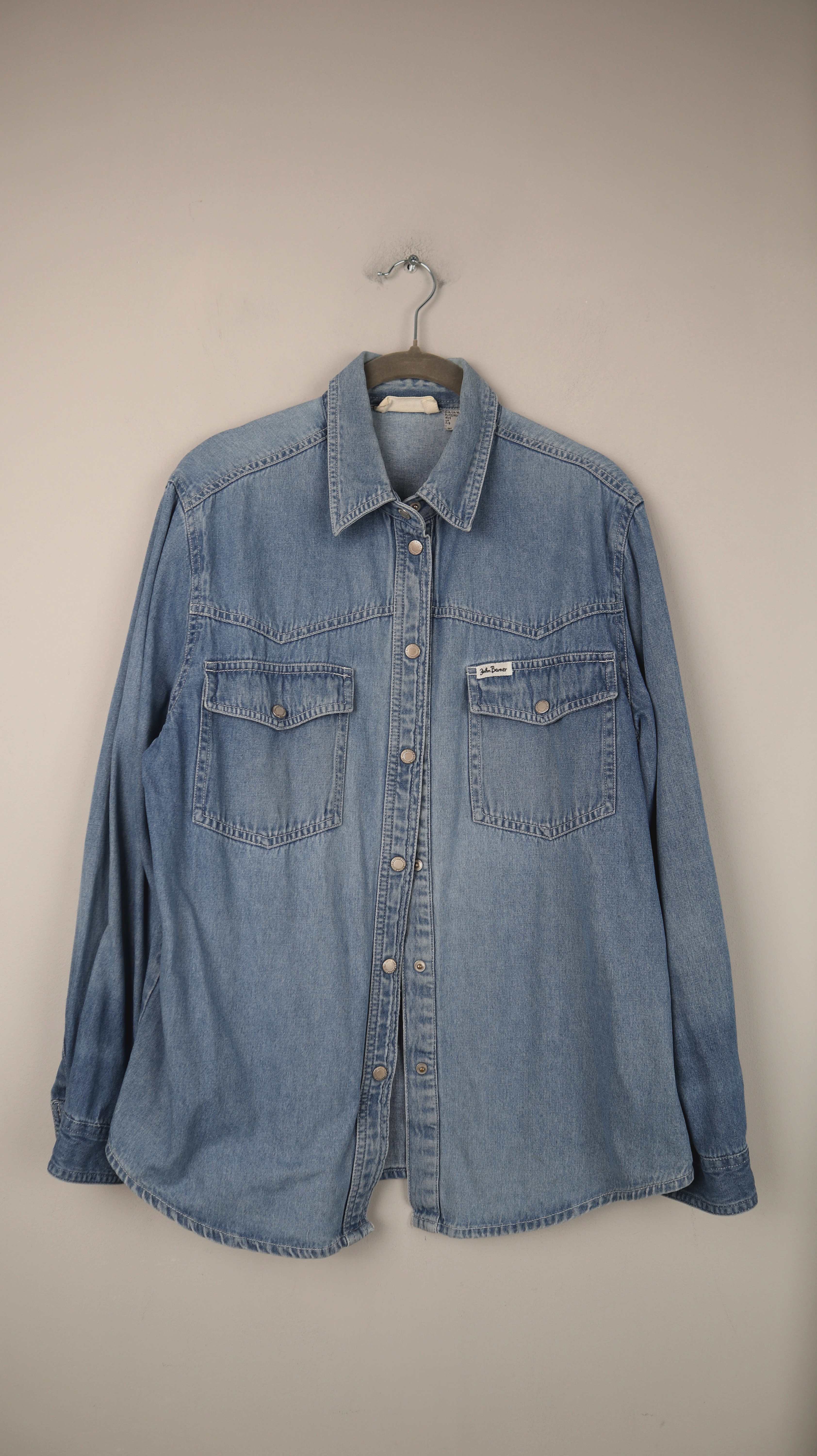 John Baner Jeanshemd Hemd blau denim 38 M blau langarm washed