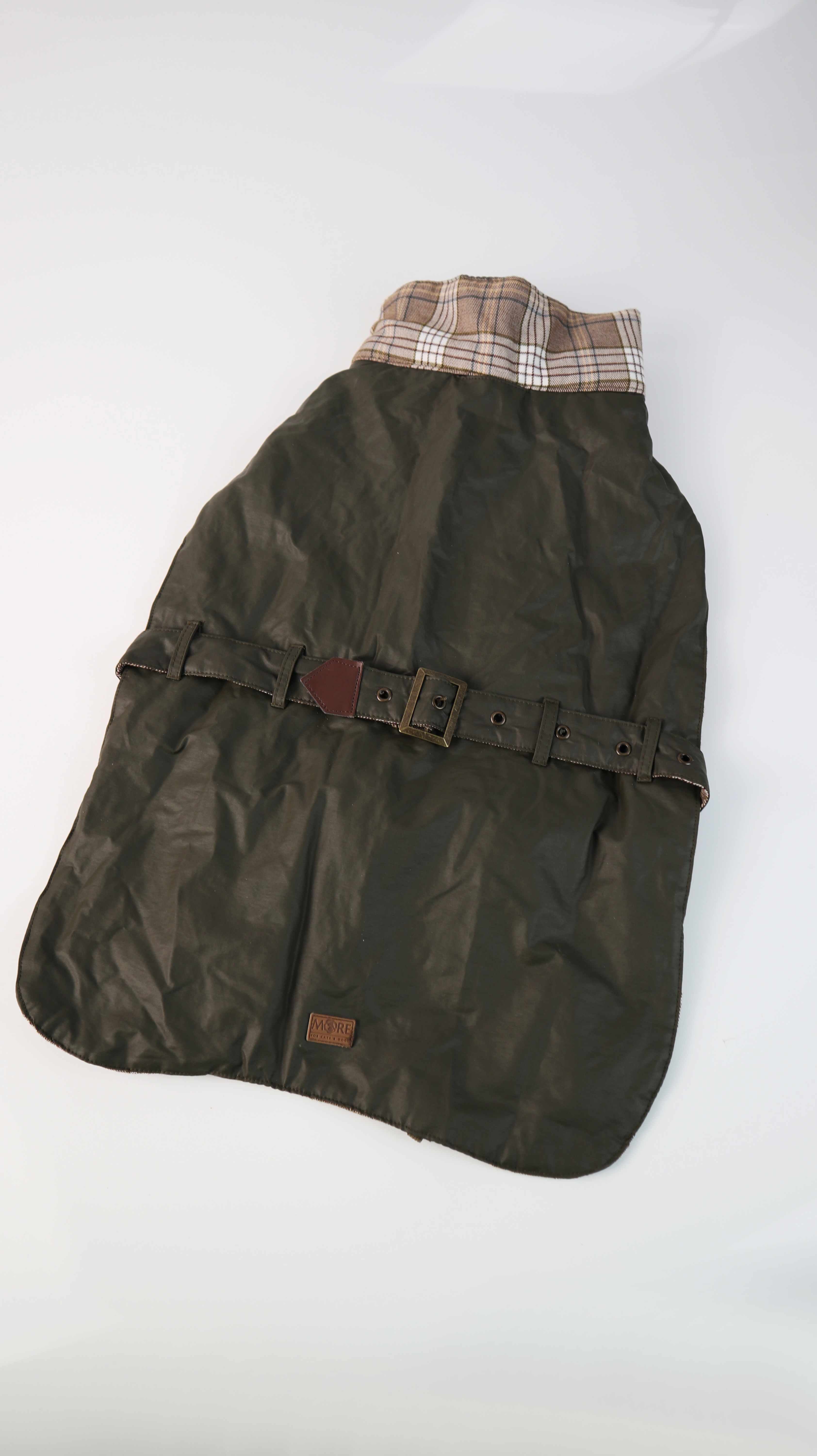 Hundemantel More dunkelgrün Wachsmantel M Grün Mantel Hundejacke