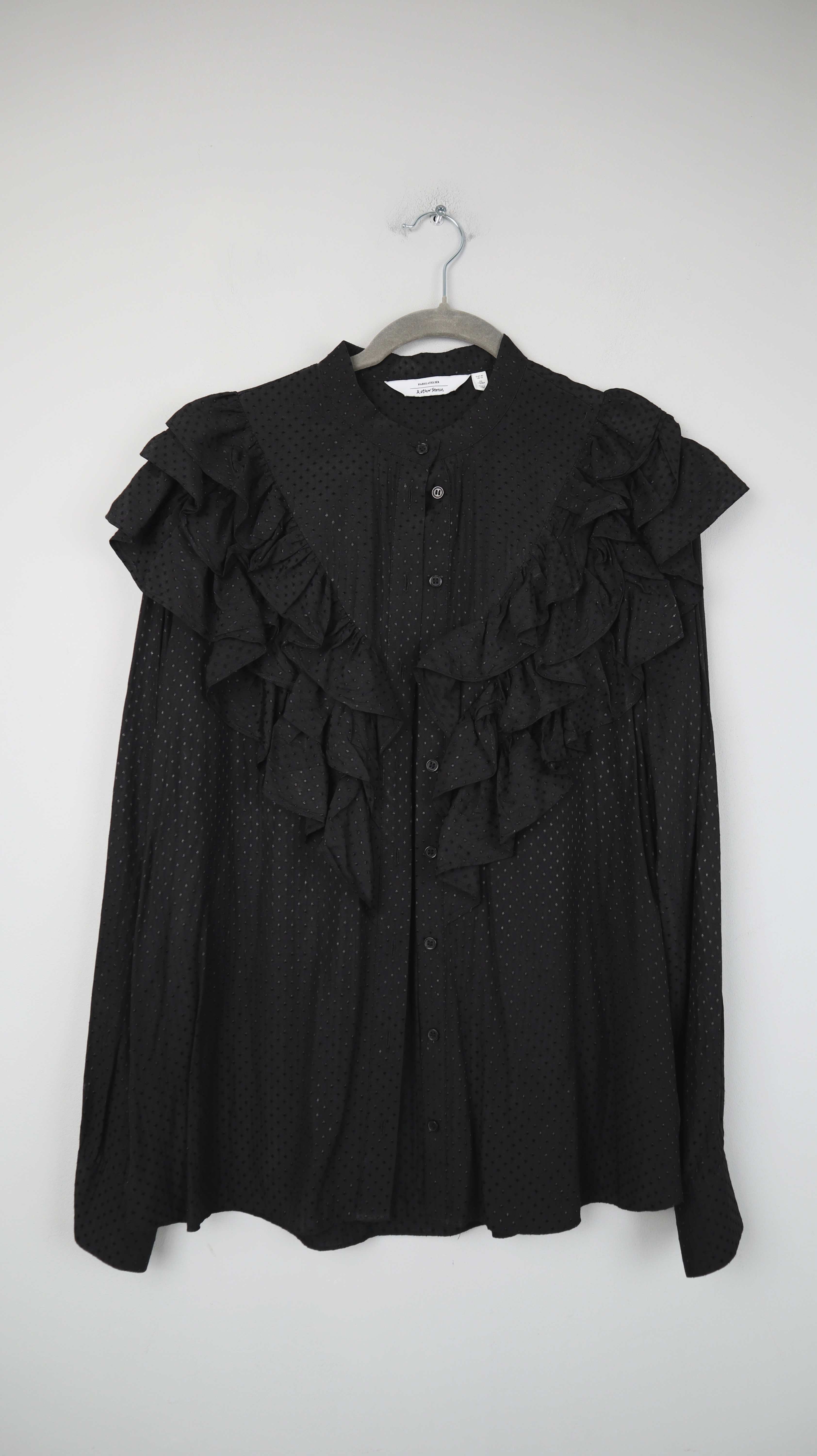 &other Stories Bluse schwarz 40 L langarm Hemd Schluppenbluse