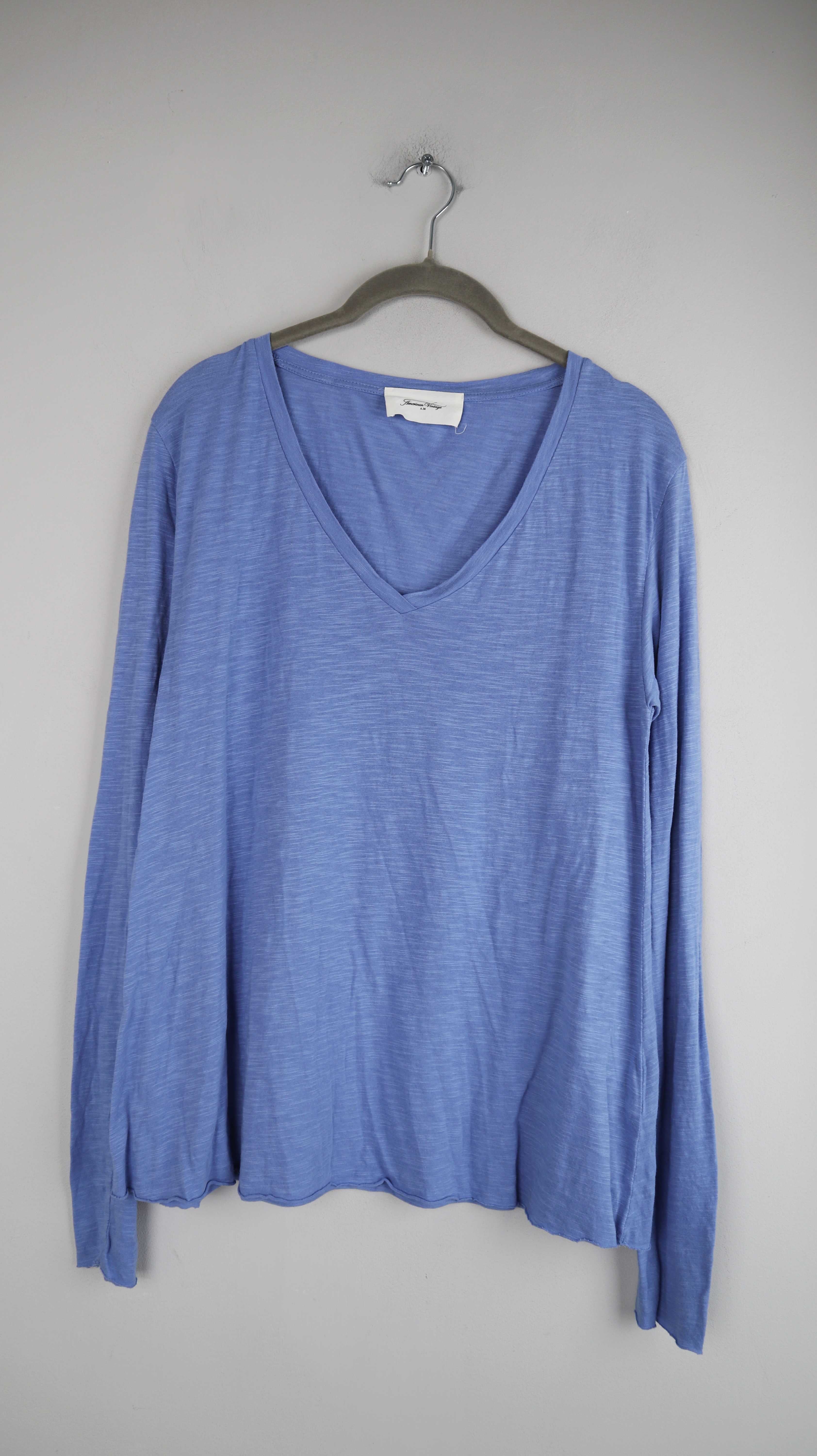 American Vintage Longsleeve Blau Shirt Oberteil basic langarm 38 M