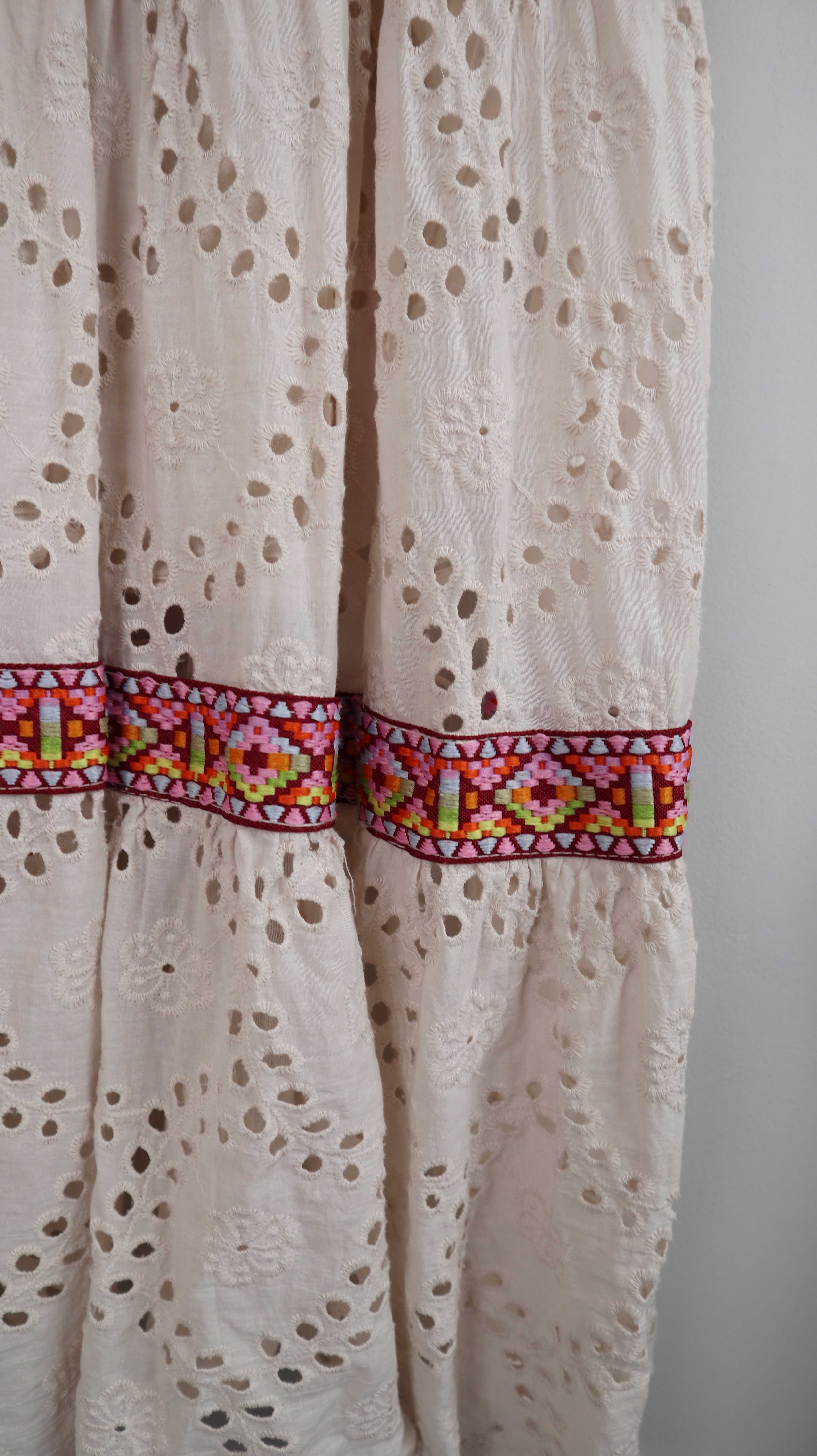 Made in Italy Kleid Maxikleid Beige 38 M 40 L Sommerkleid Hippiekleid