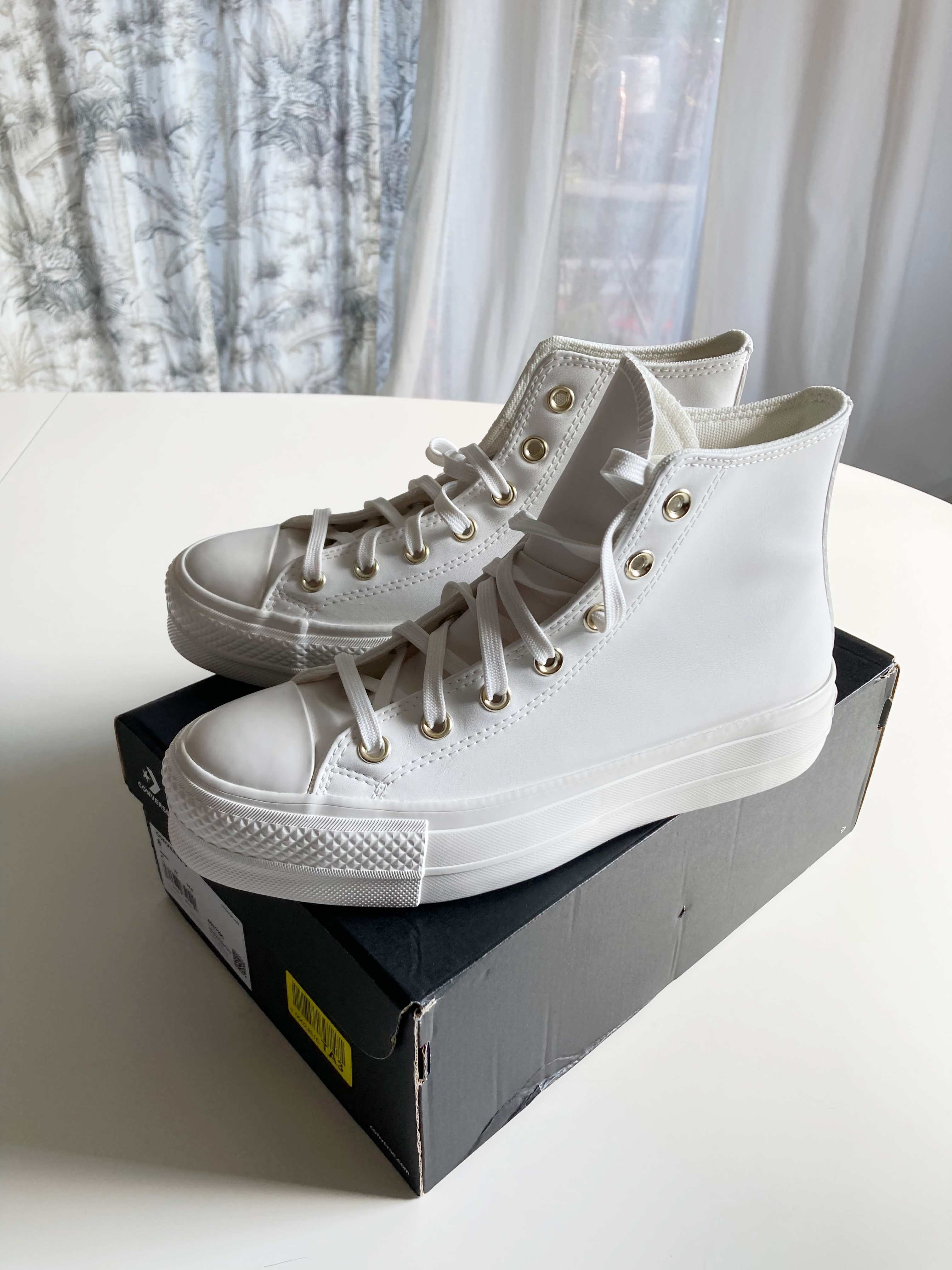 Converse Sneaker Turnschuhe Neu Lederschuhe 39 weiß weiss Ledersneaker