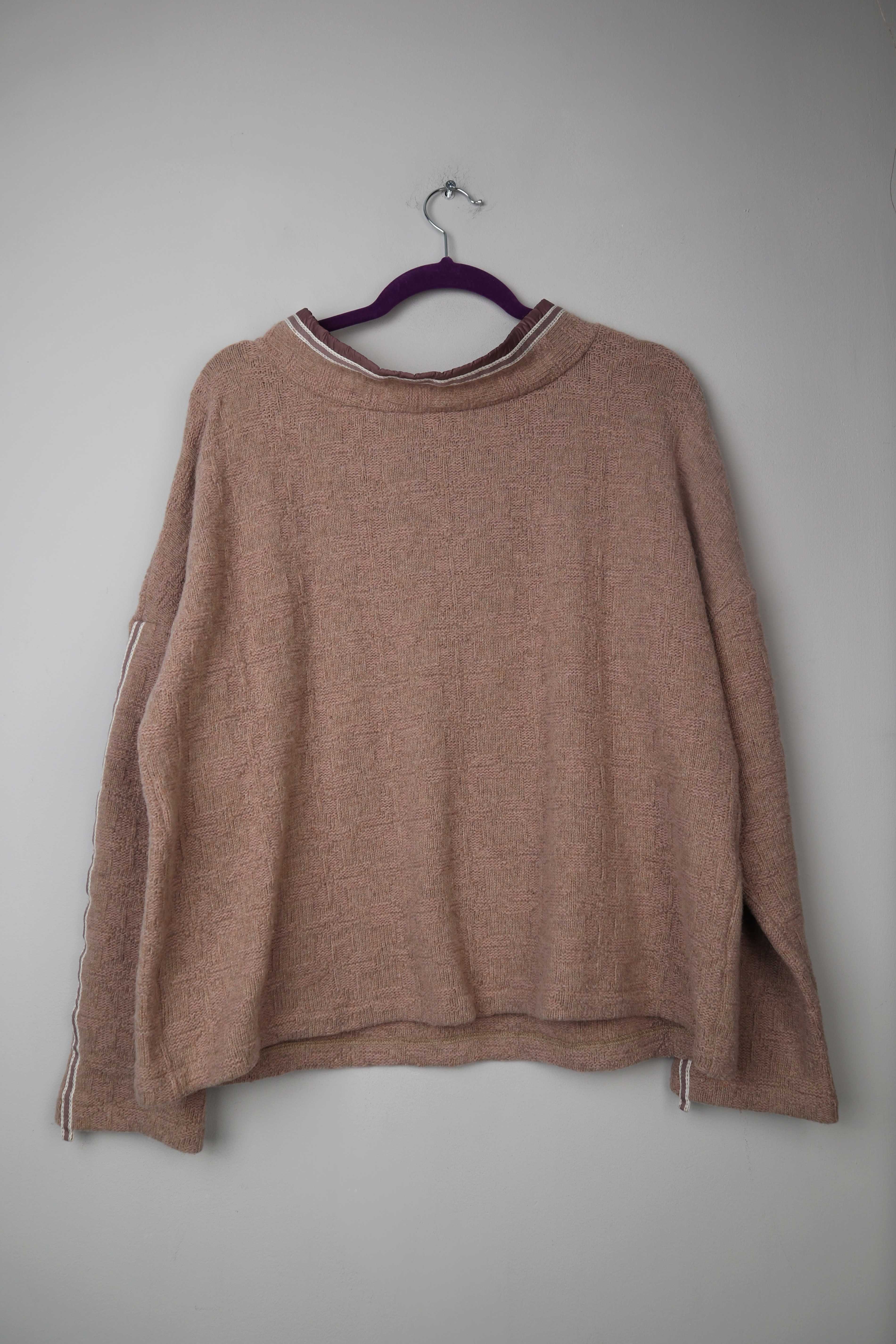 Linstil Pullover braun beige Wolle Wollpullover 38 M Strickpullover