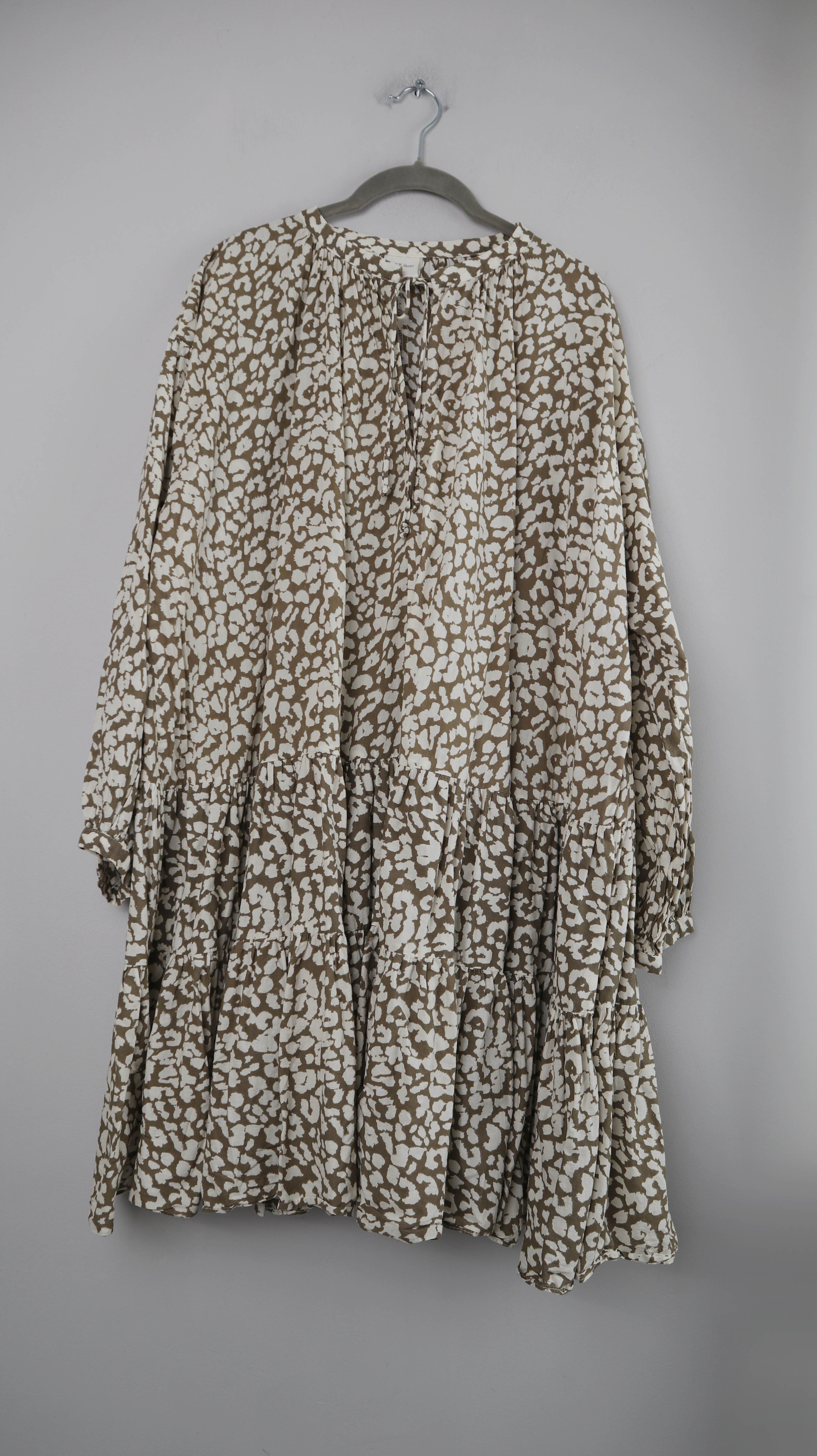 H&M x Love Stories Bluse Babydoll Animal print 36 S Braun weiß