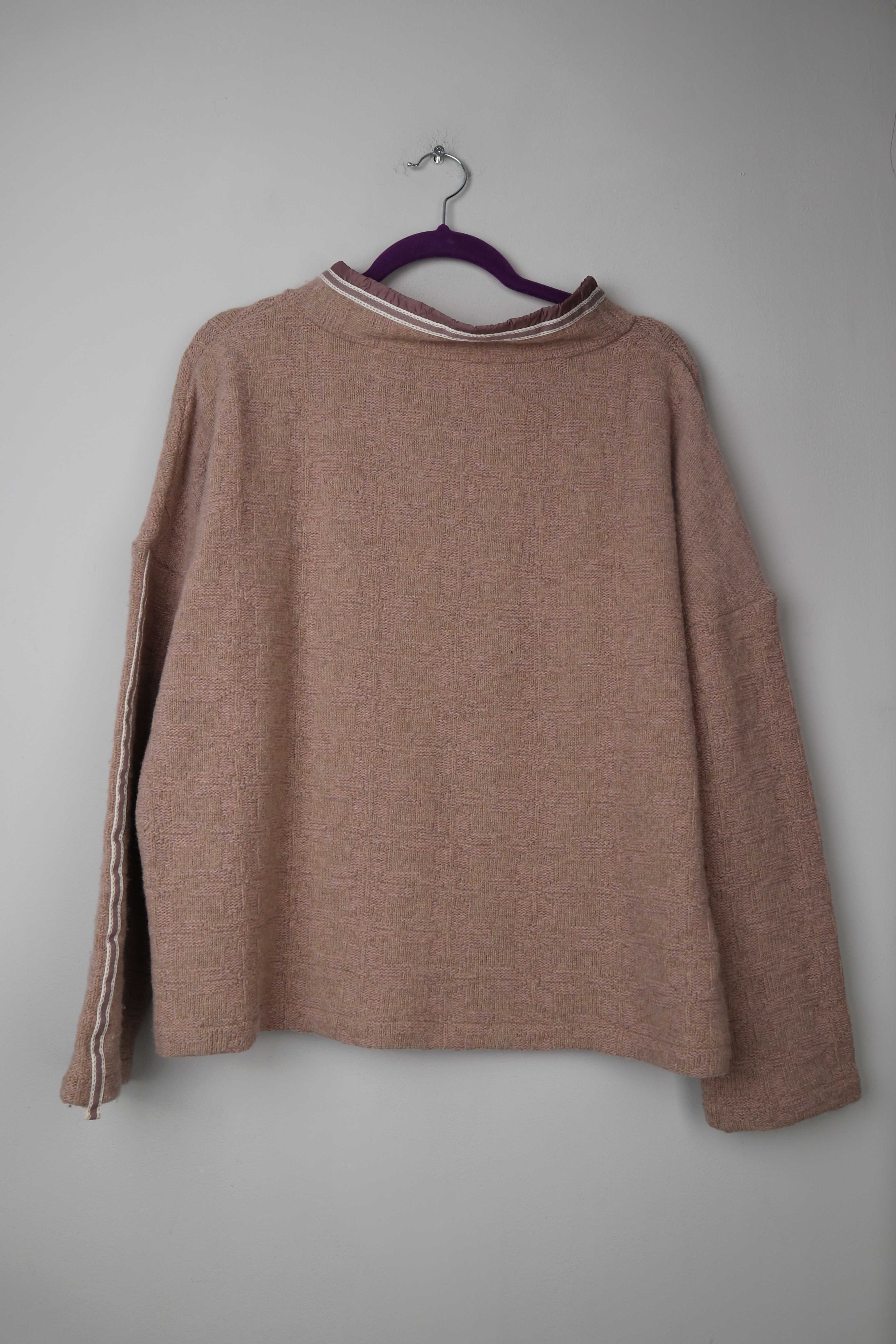 Linstil Pullover braun beige Wolle Wollpullover 38 M Strickpullover