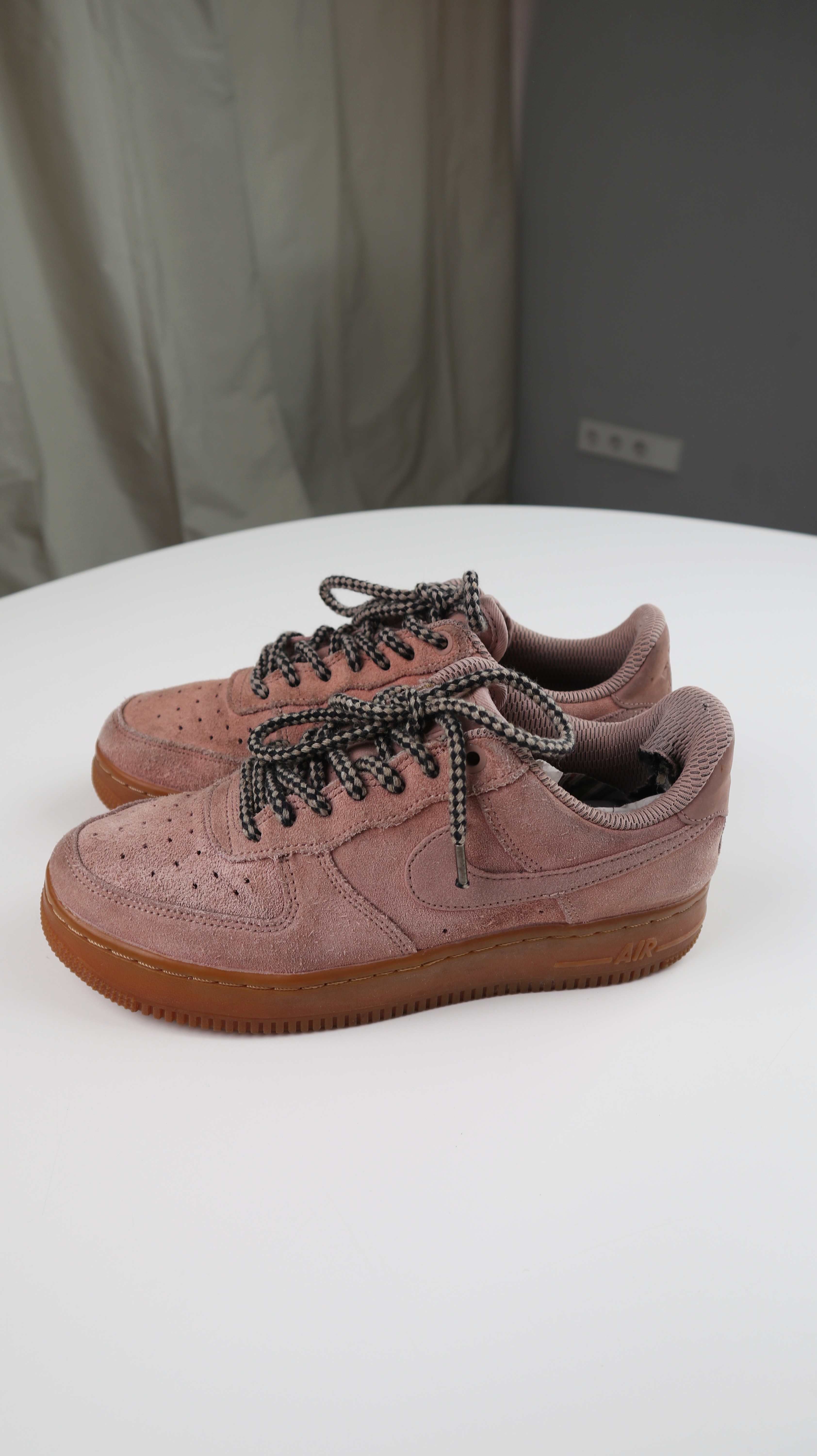 Nike Air Force One Sneaker Turnschuhe 38 rosa Wildleder Altrosa