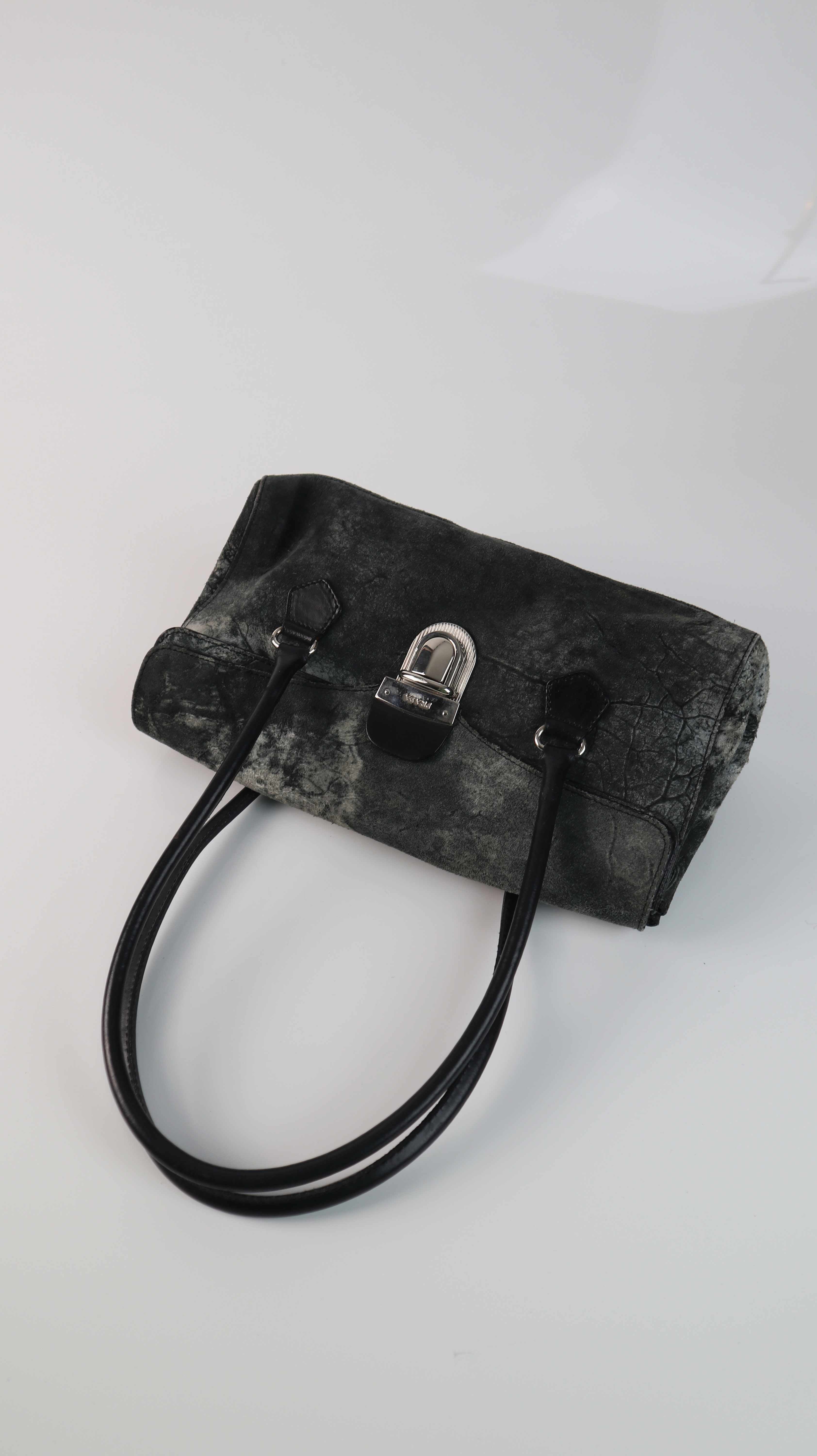 Prada Tasche Handtasche Grün Grau Baguette Bag 90s