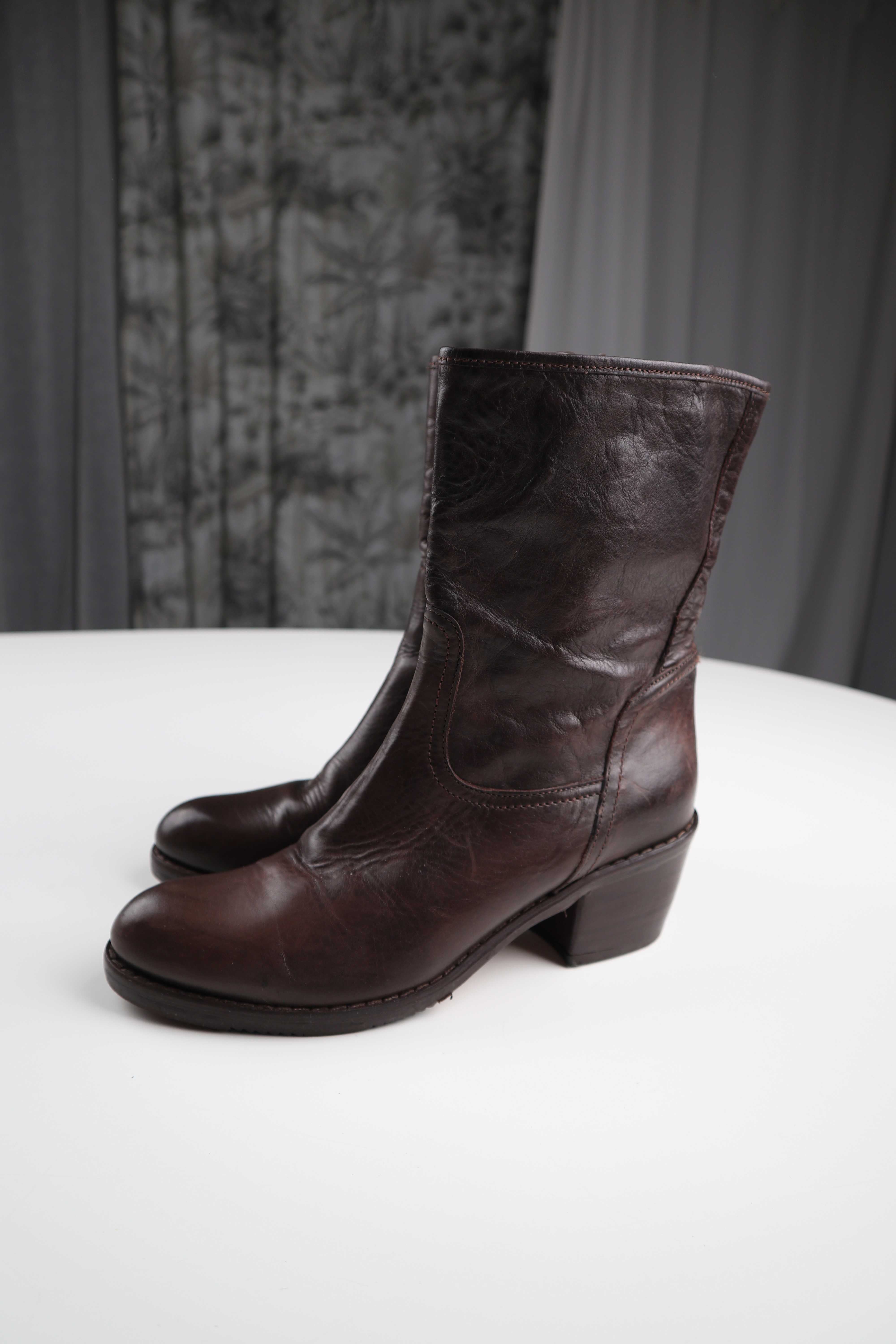 Bravo Studio Stiefeletten Stiefel Braun Leder Booties 38 Made in Italy