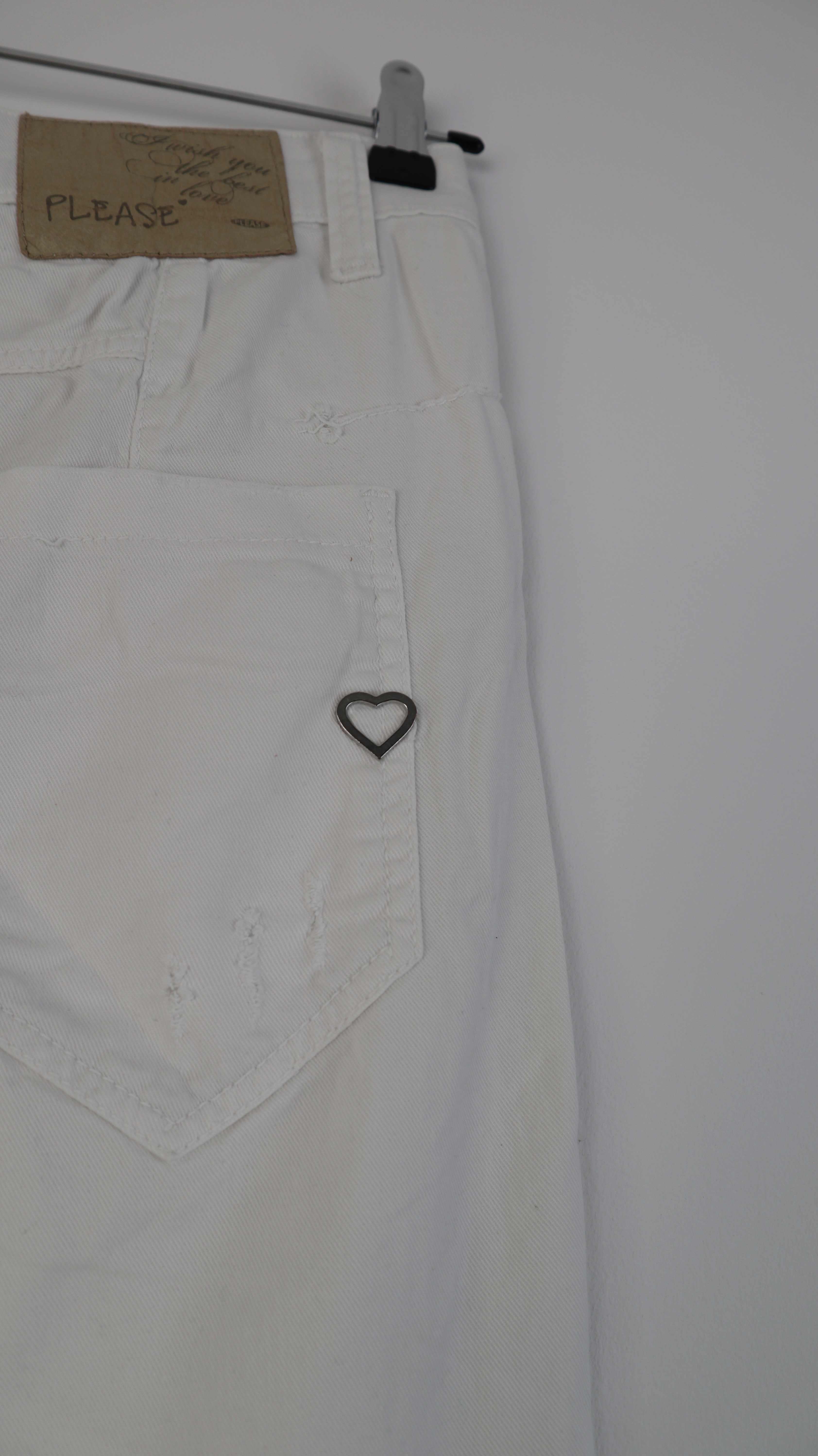 Please Hose weiß 40 L basic slim Knöchellänge