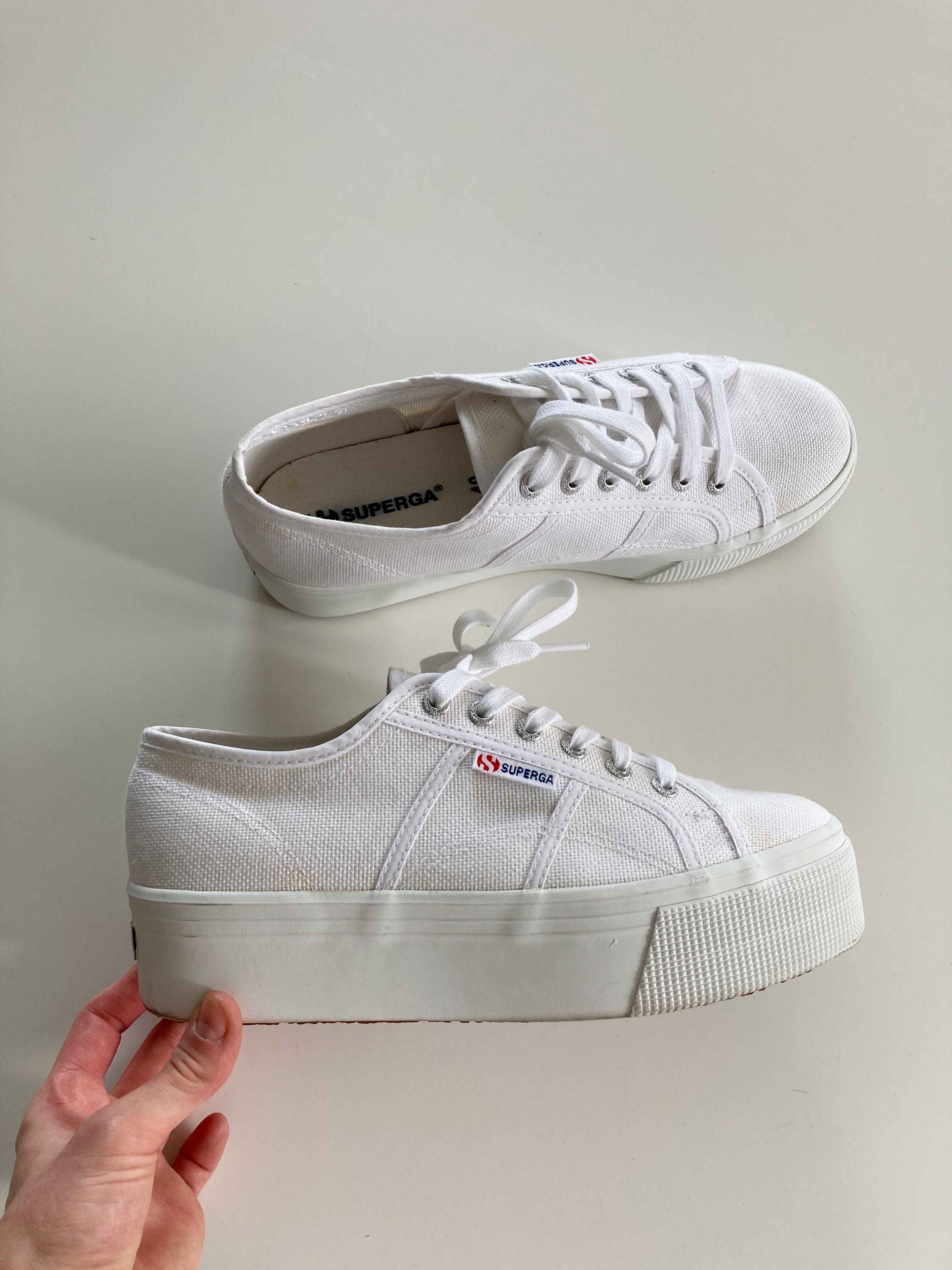 Superga Sneaker weiß weiss Plateau 40 Turnschuhe basic