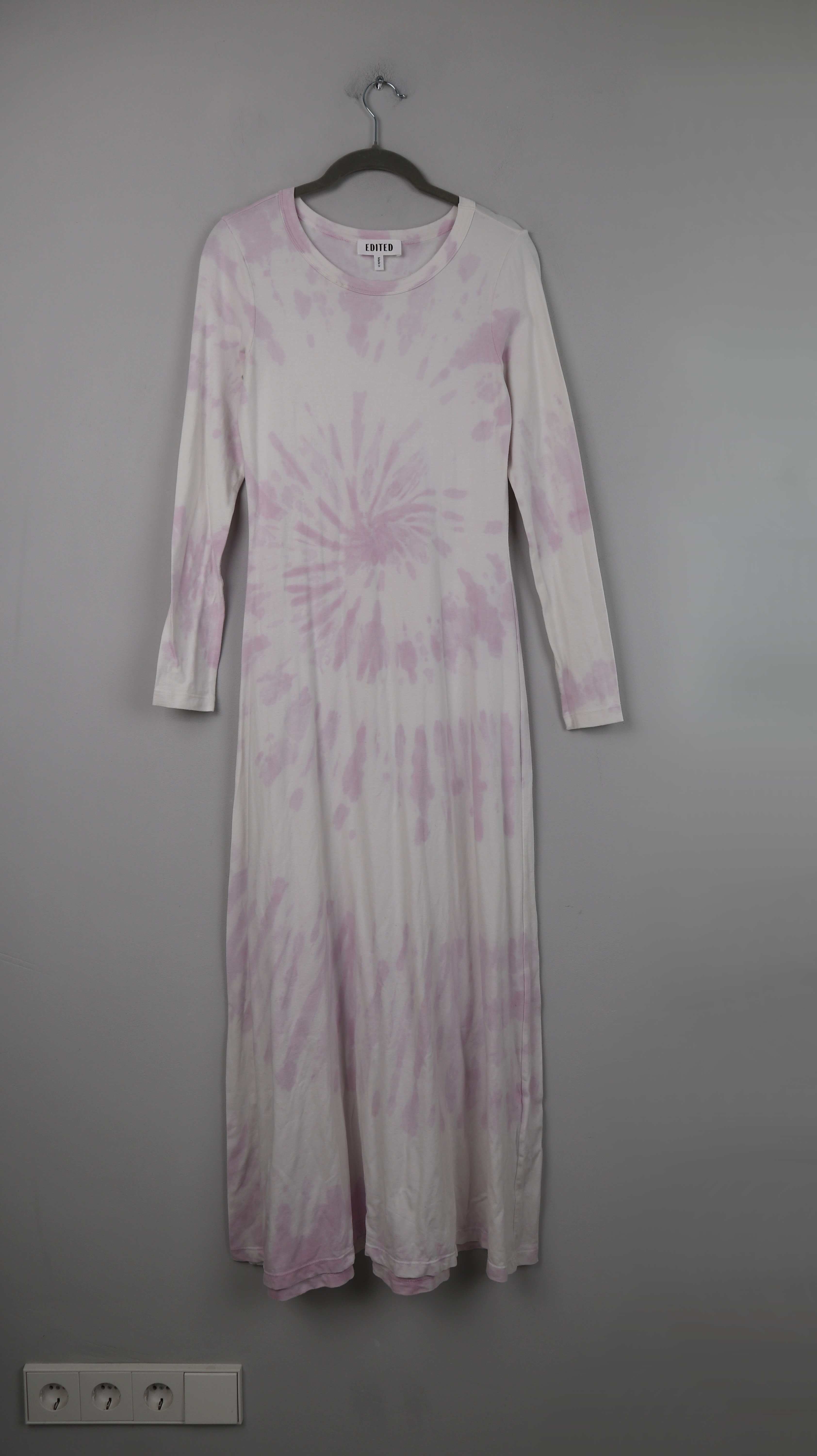 Edited Kleid Rosa Maxi Maxikleid 36 S Batik Pastell Longsleeve Baumwollkleid