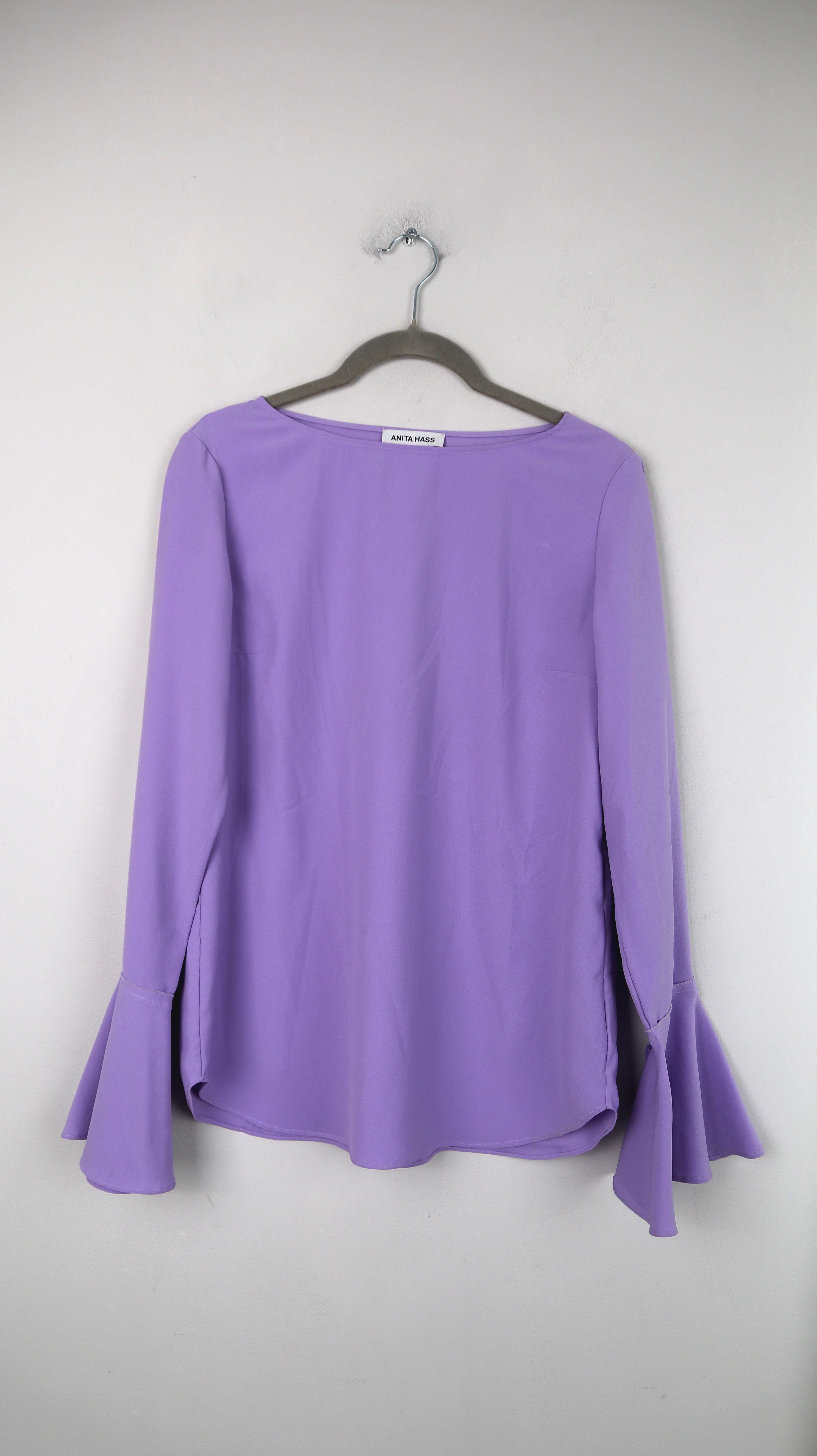 Anita Hass Shirt Lila Flieder Longsleeve 36 S Oberteil basic einfarbig
