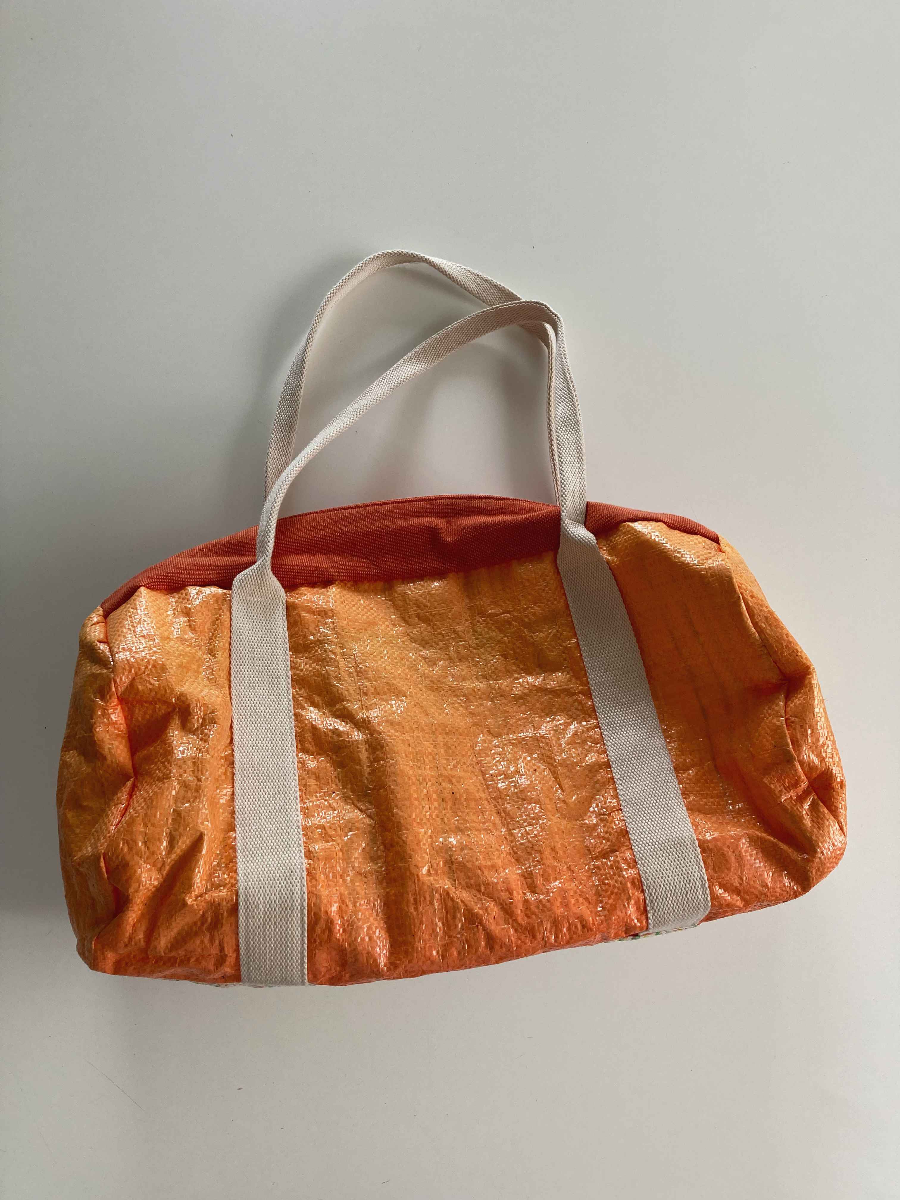 Recycelt Rice Bag Orange Schulktertasche Weekender rund Sporttasche