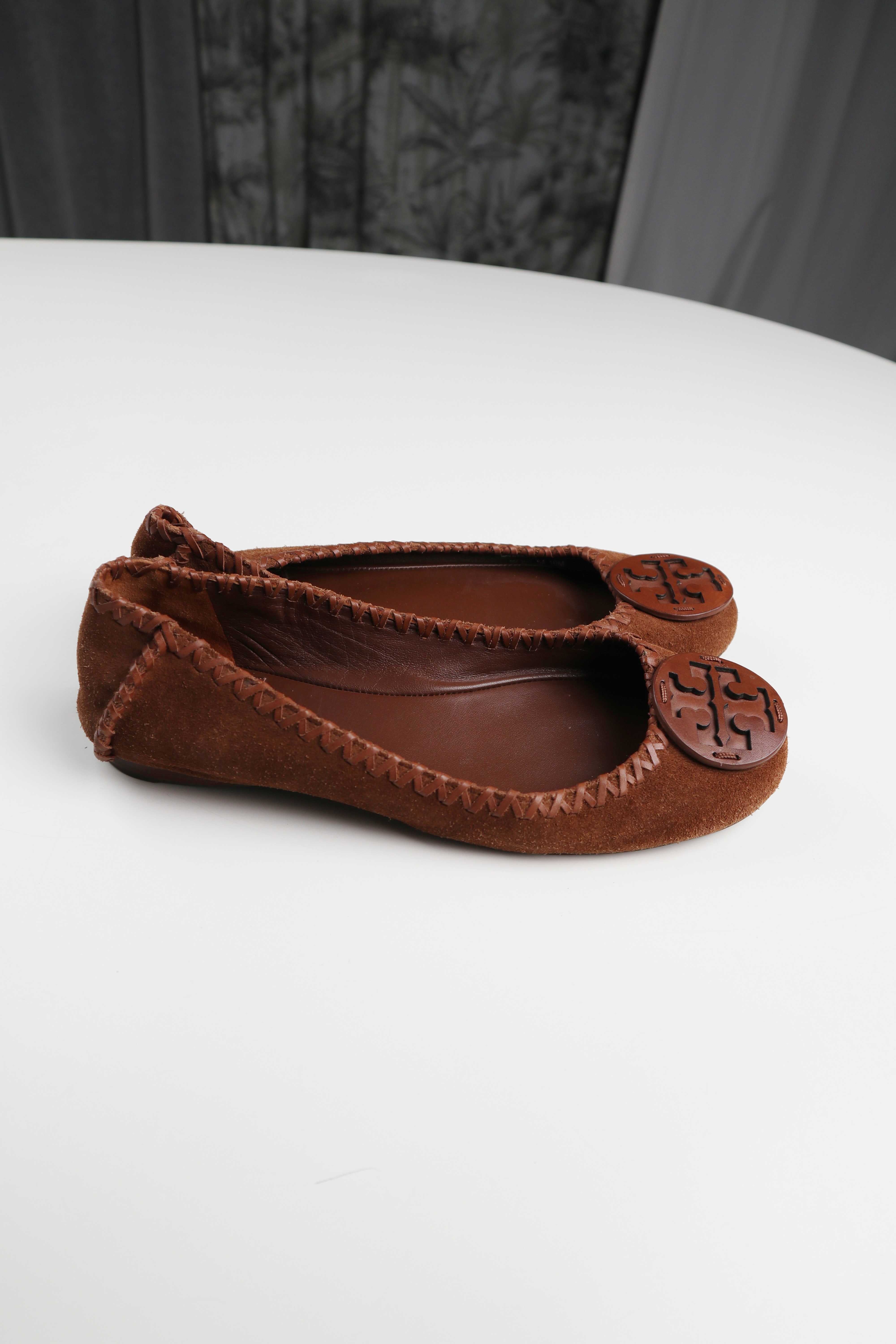 Tory Burch Ballerinas Wildleder Braun 42 Loafer Slipper