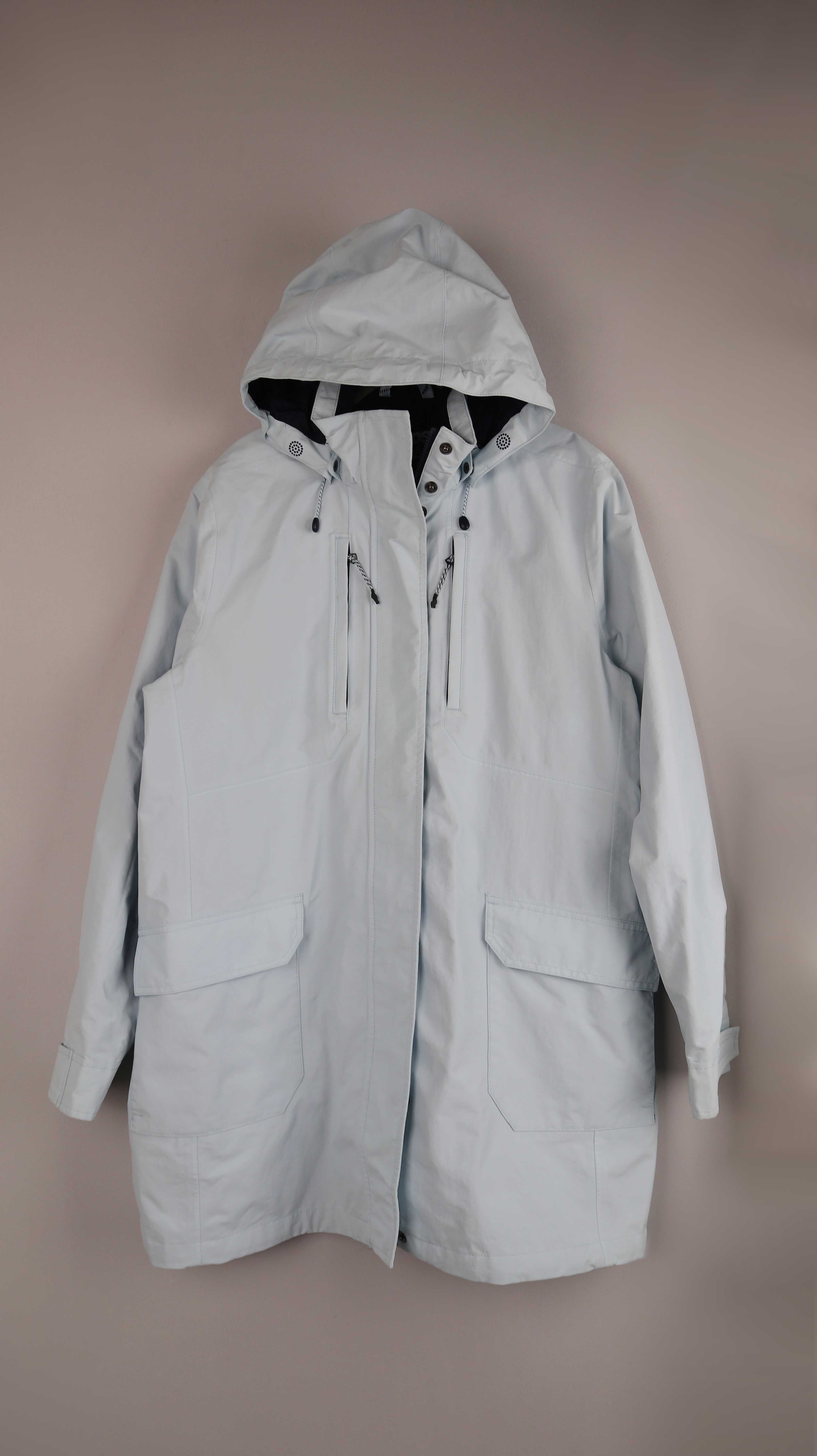 LandsEnd Jacke Regenjacke Blau hellblau XL Blau Regenmantel Kapuzenjacke