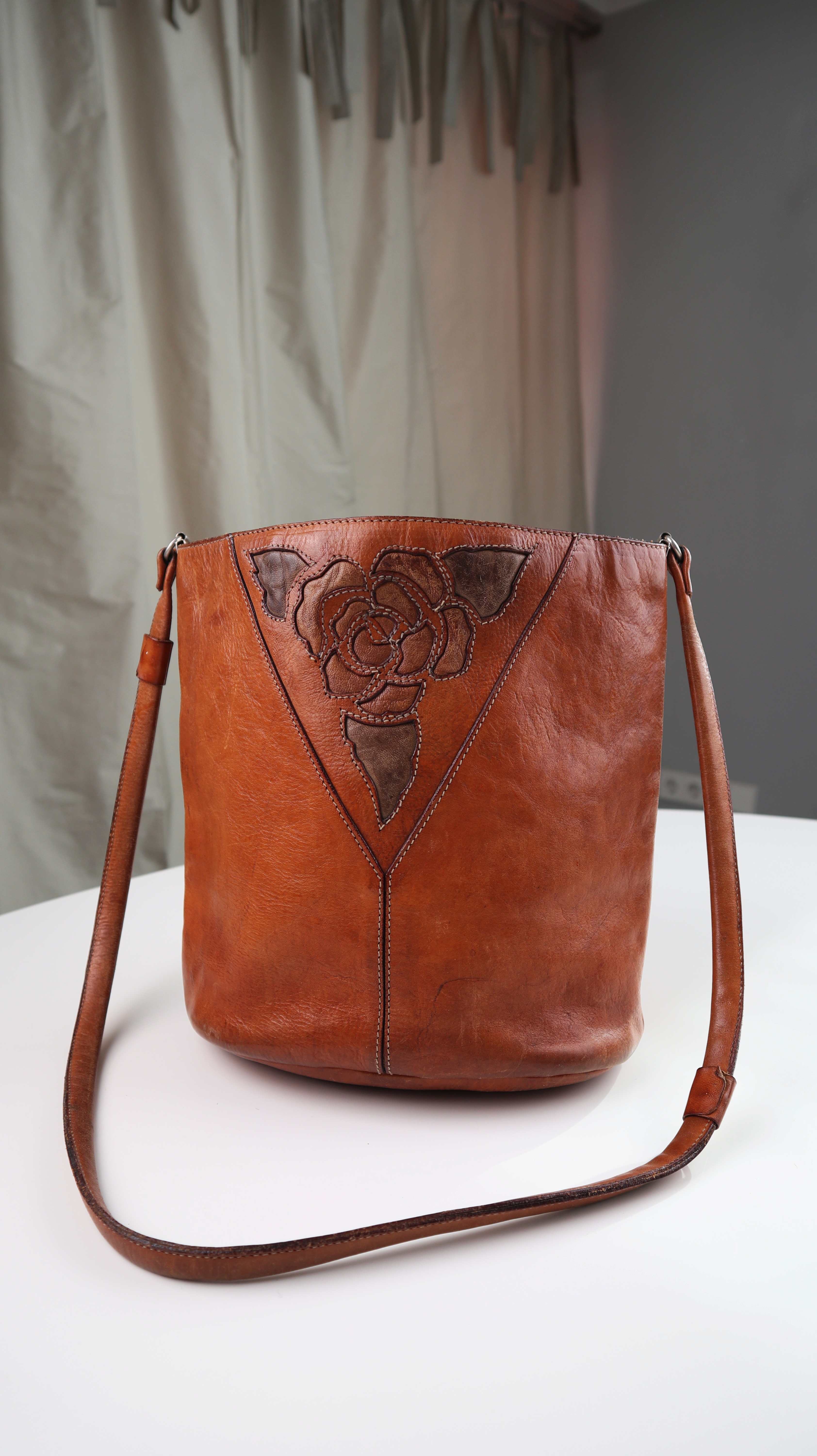 True Vintage Tasche braun Ledertasche Umhängetasche Beuteltasche Bottega