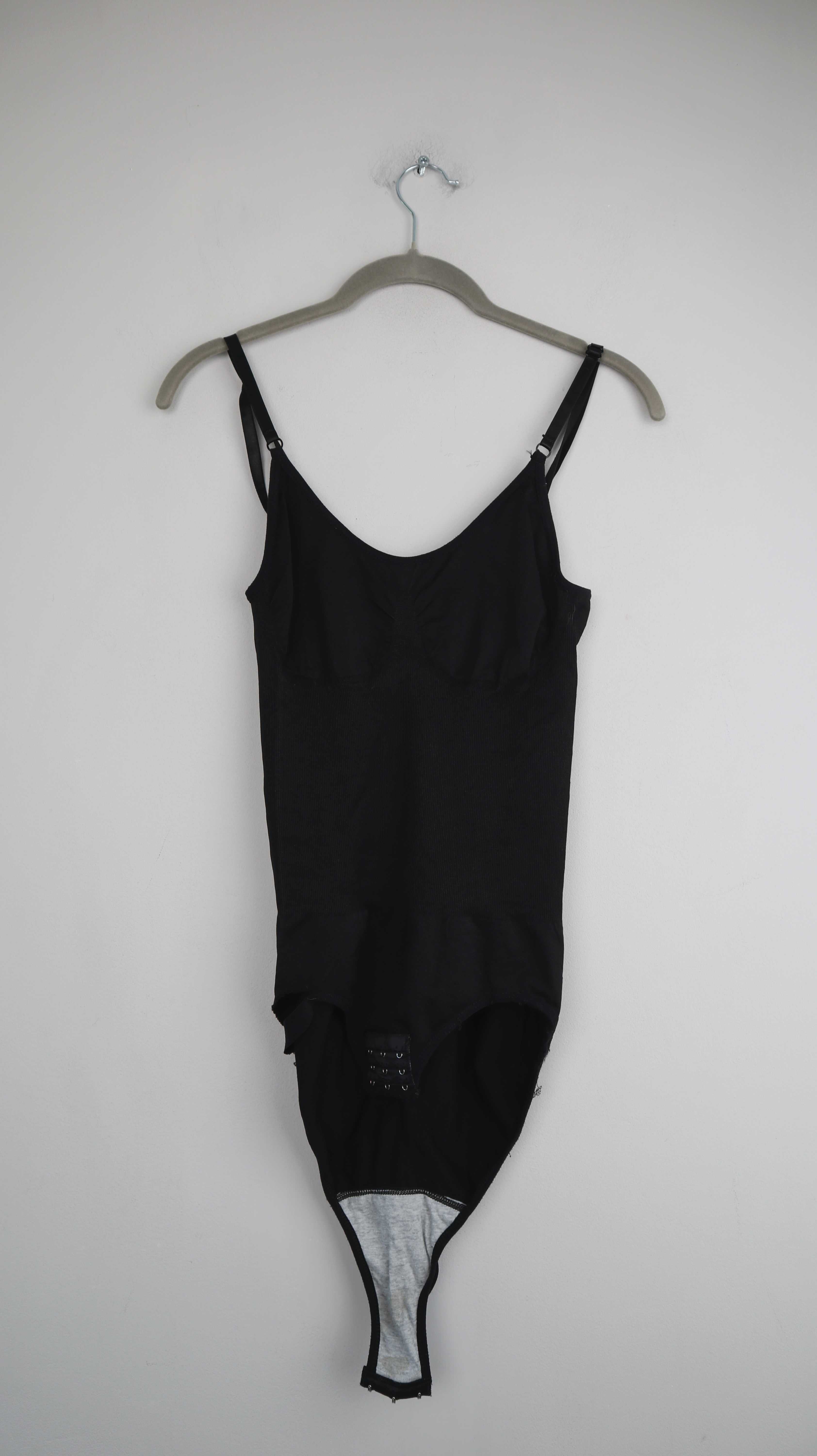 Body schwarz slim 38 M basic einfarbig Top