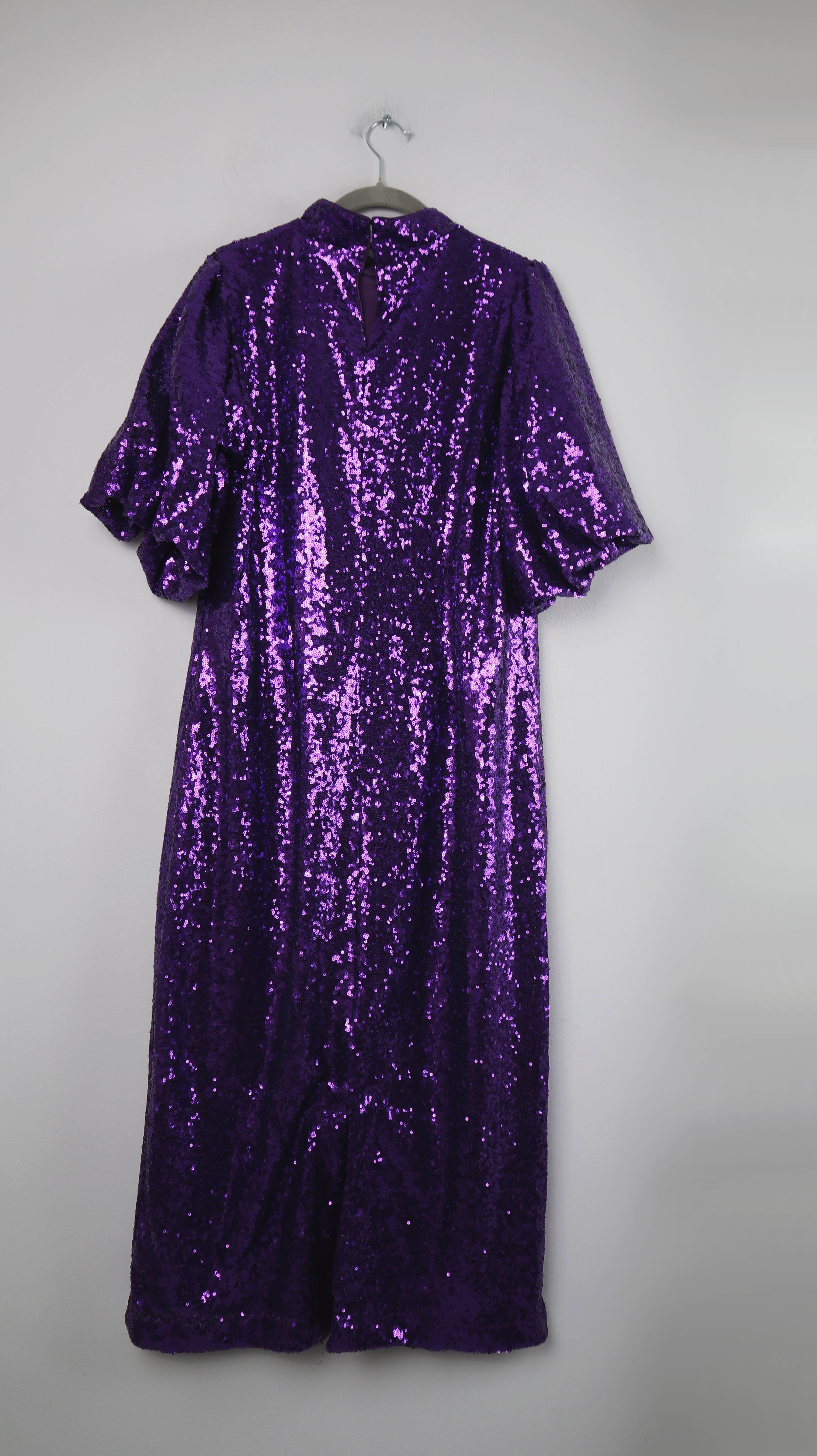 Selected Femme Kleid Lang Lila 44 Pailettenkleid Maxi Maxikleid Abendkleid