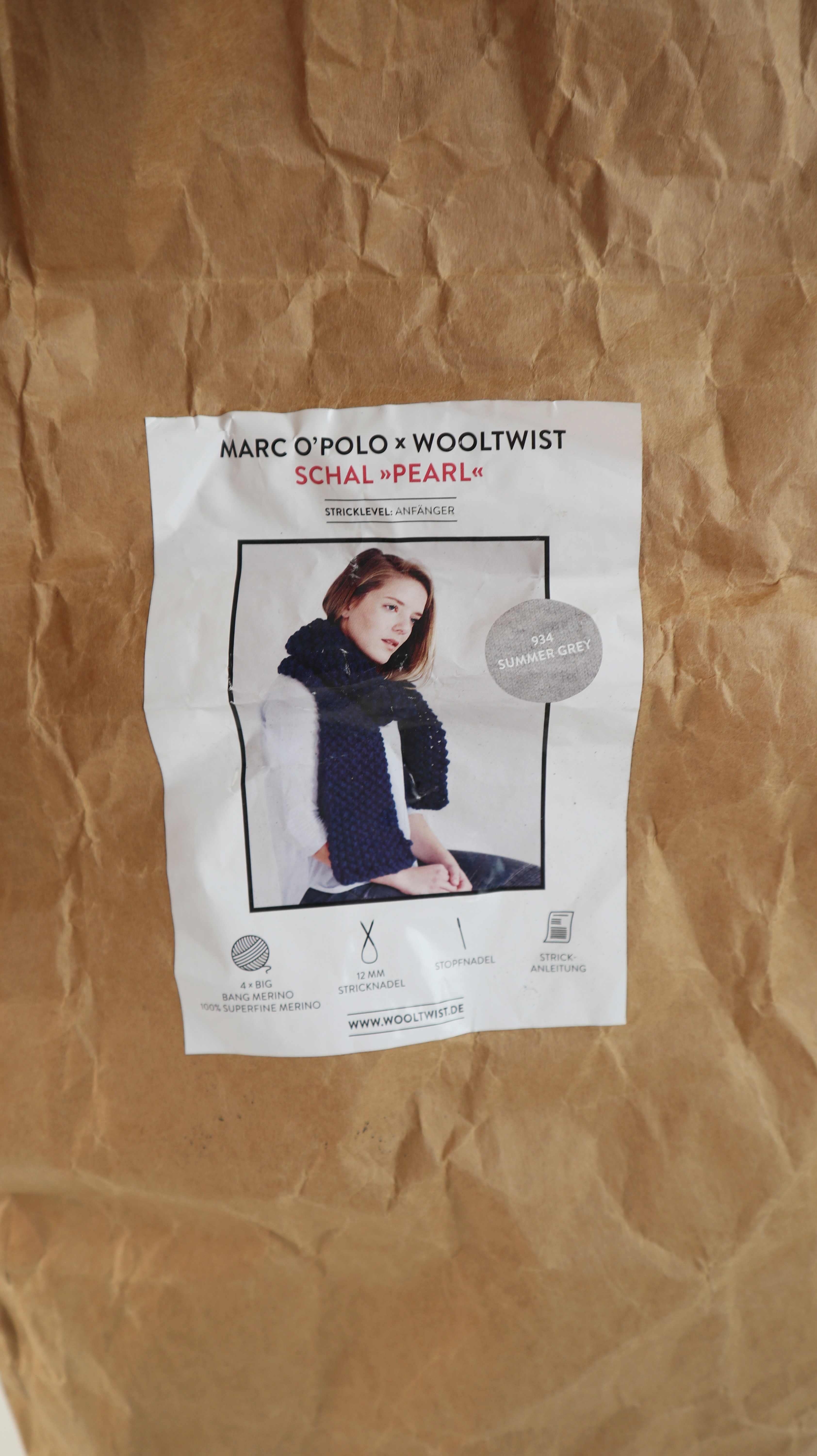 we are knitters Strickset Häkelset grau Schal