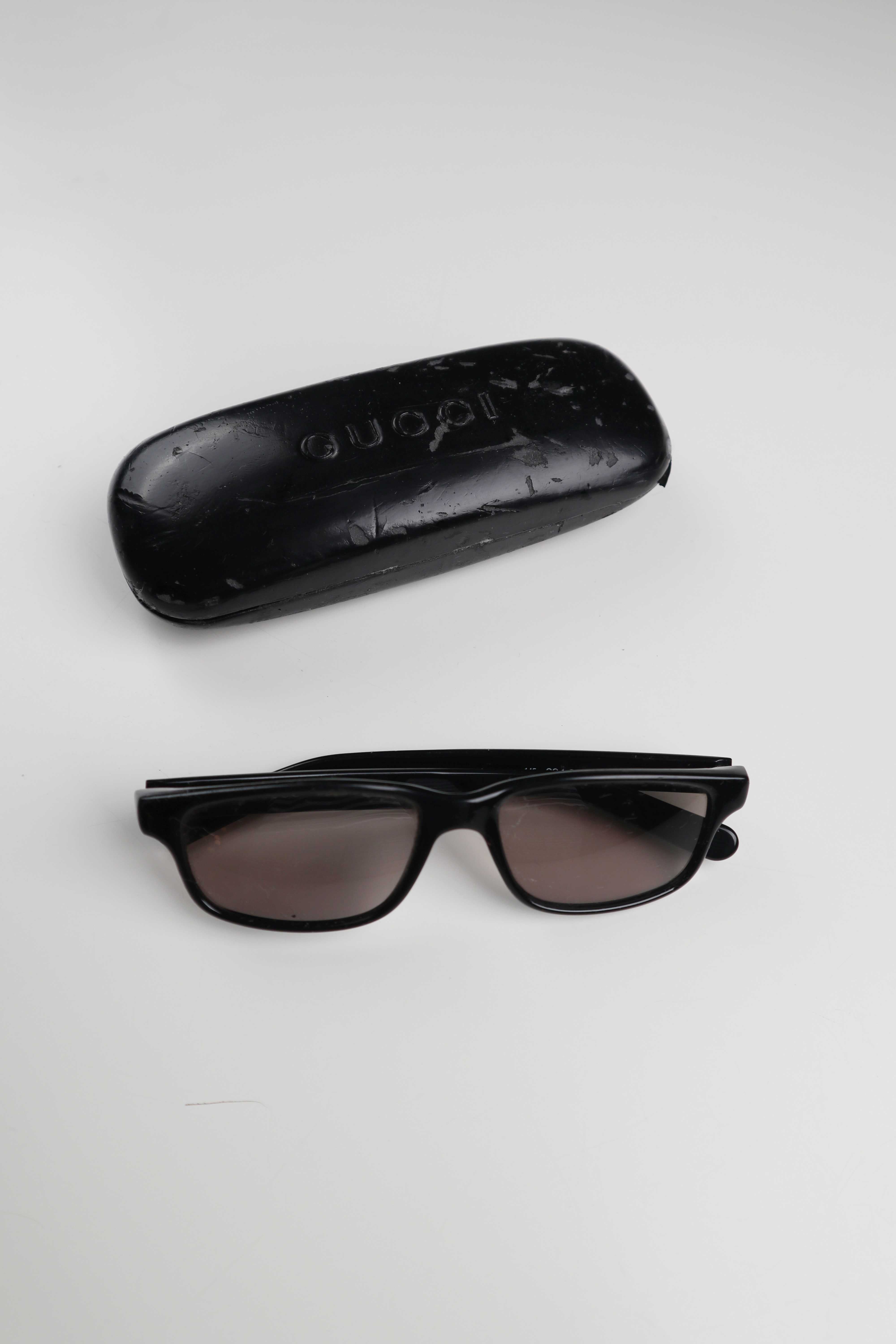 Gucci Made in Italy Brille getönt Sonnenbrille schwarz eckig Sehstärke