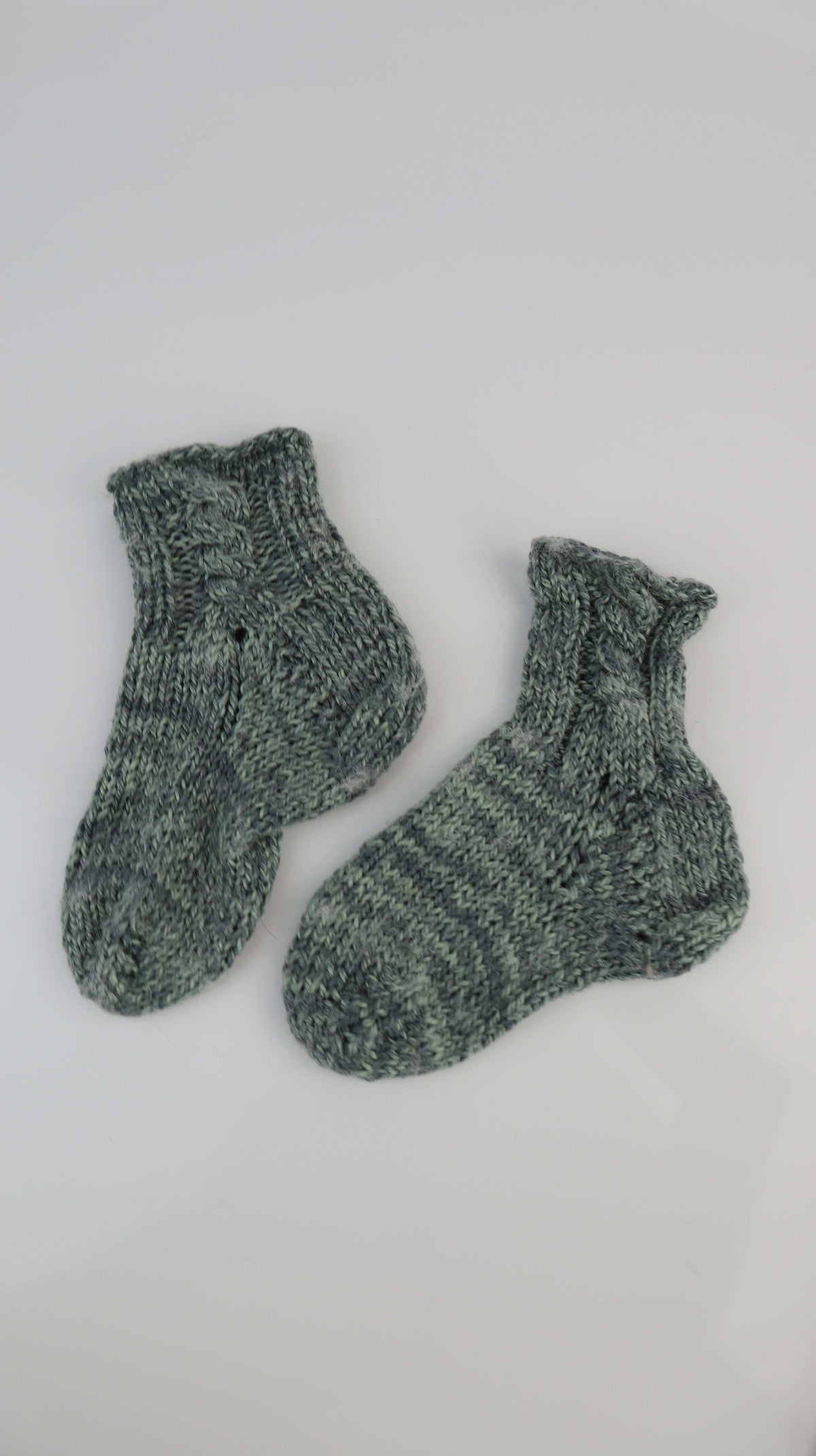 Socken Wollsocken 38 selbstgestrickt handmade grün