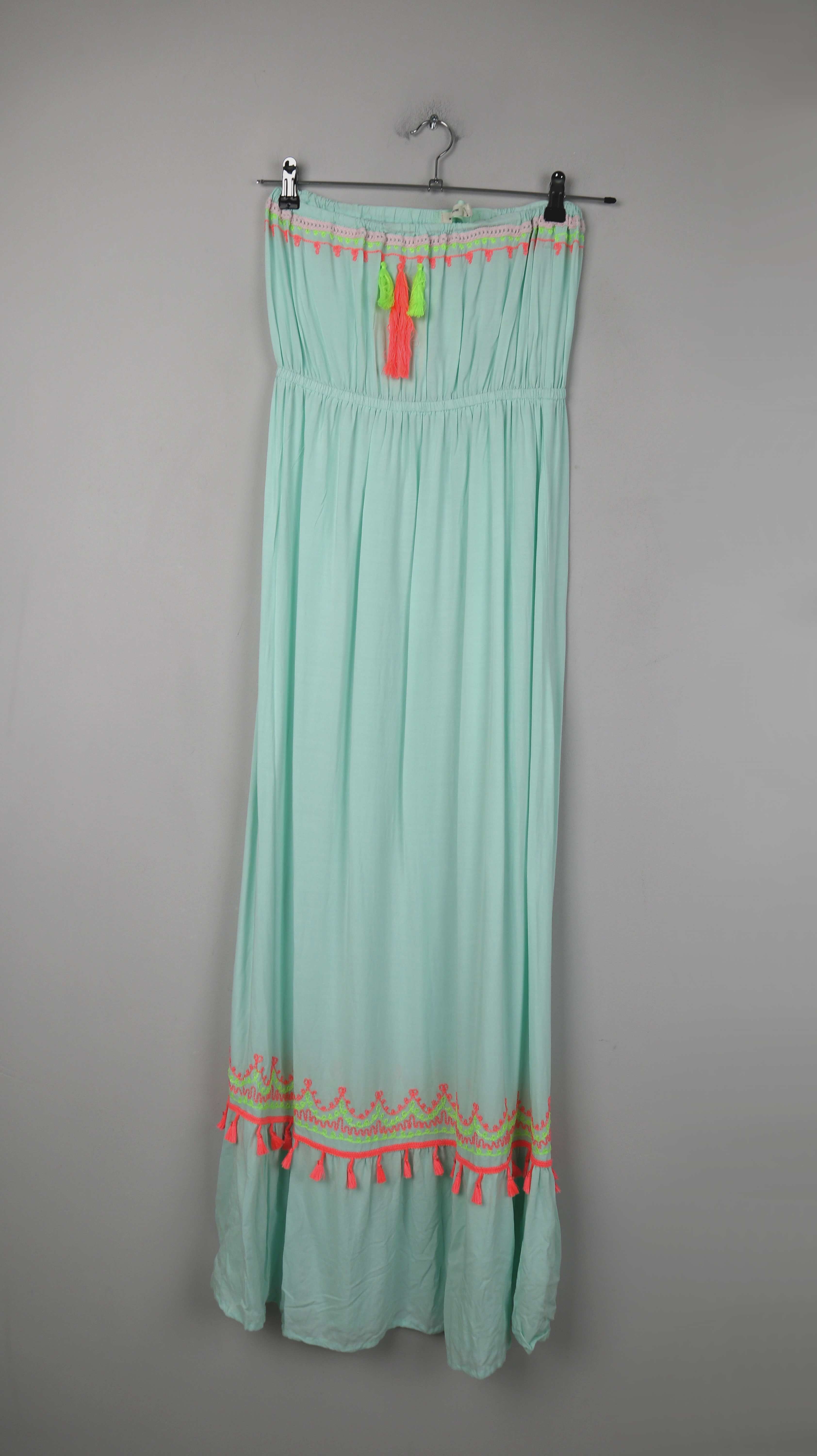 Maxikleid Mint Grün lang Strandkleid Schulterfrei 40 L Womens Secret