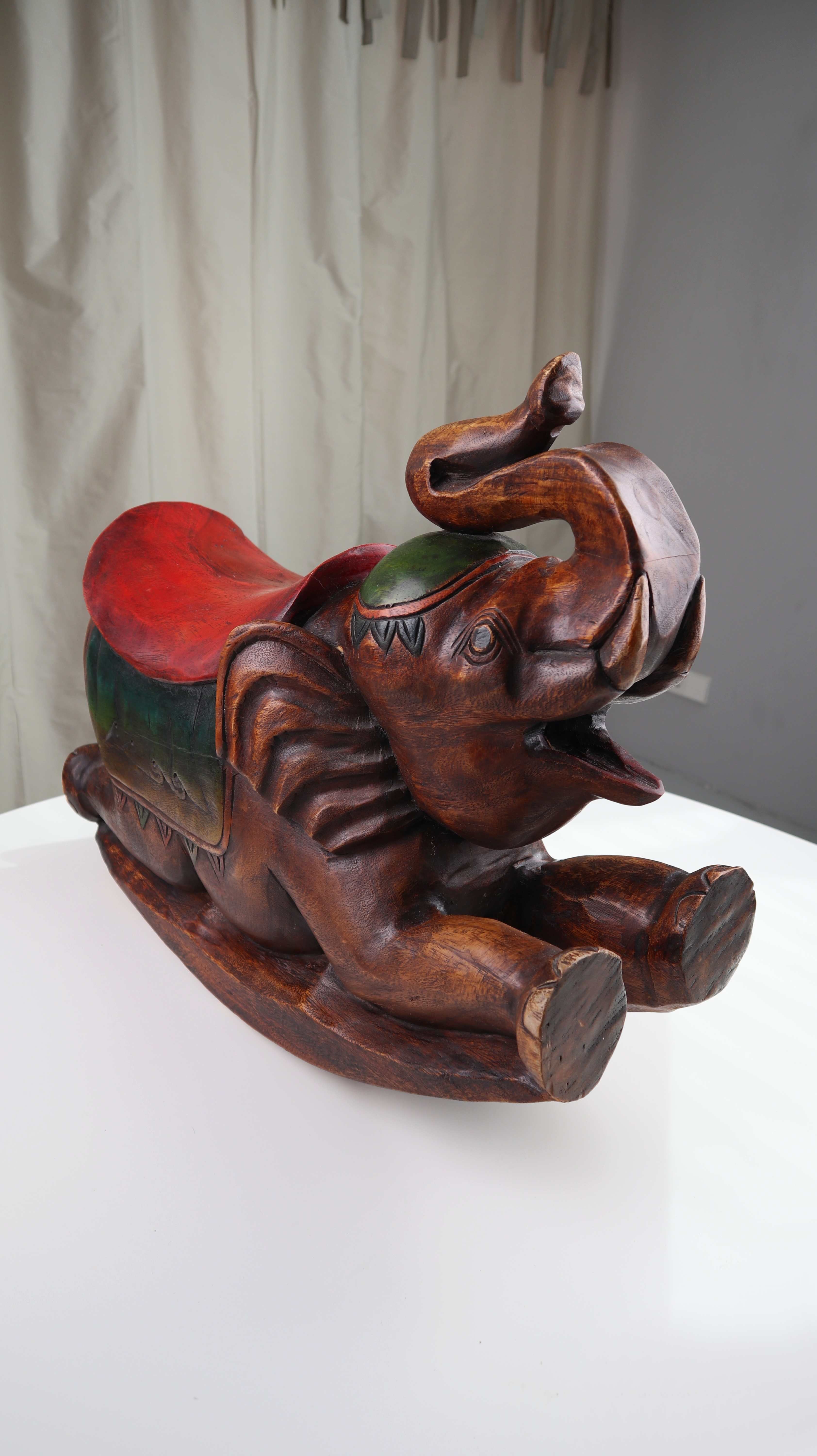 Holzelefant Schaukelelefant Vollholz Karussell Wippe Schaukel Kinderschaukel