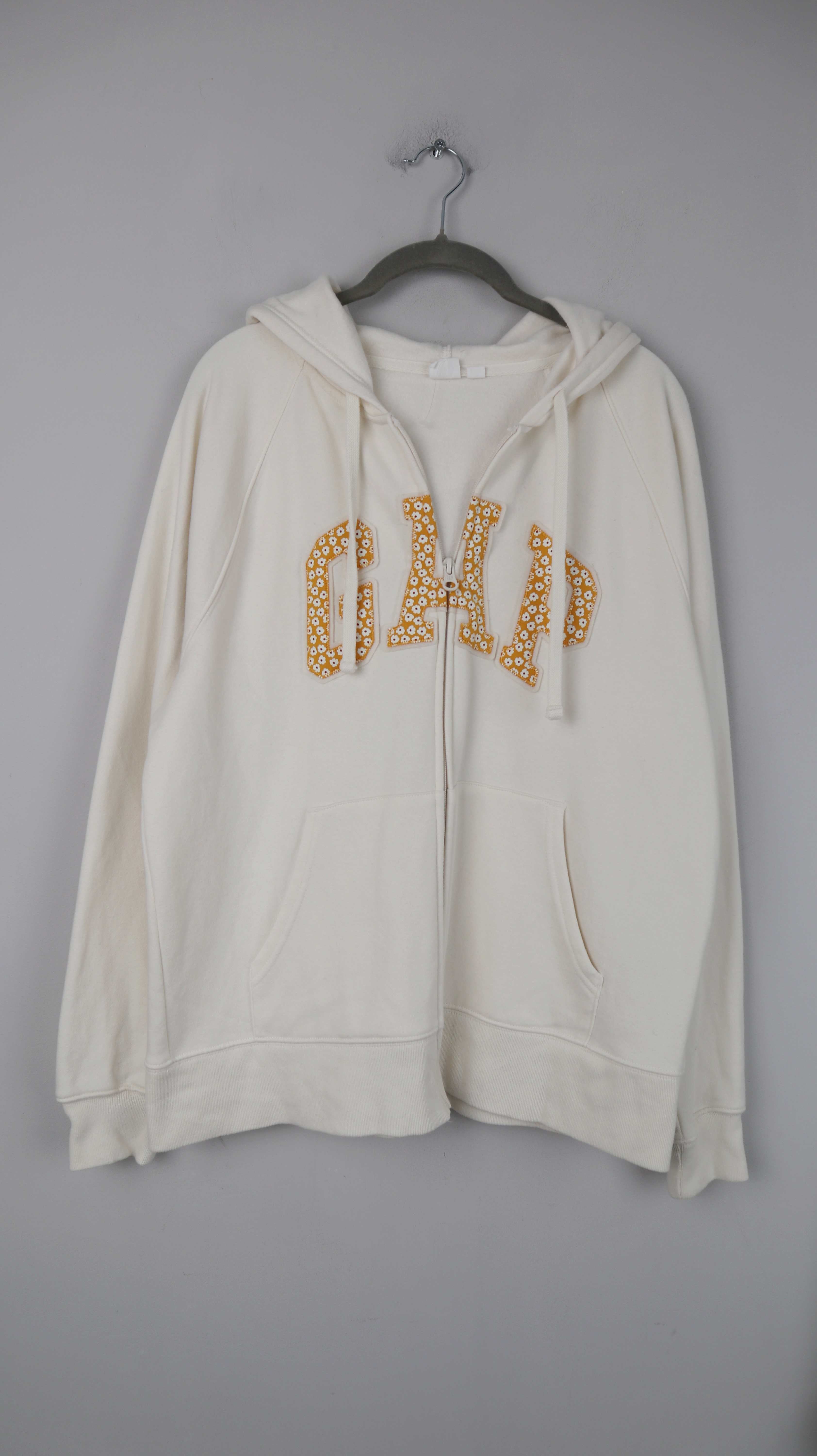 GAP Strickjacke Hoodie Zipper Creme 40 L Kapuzenjacke