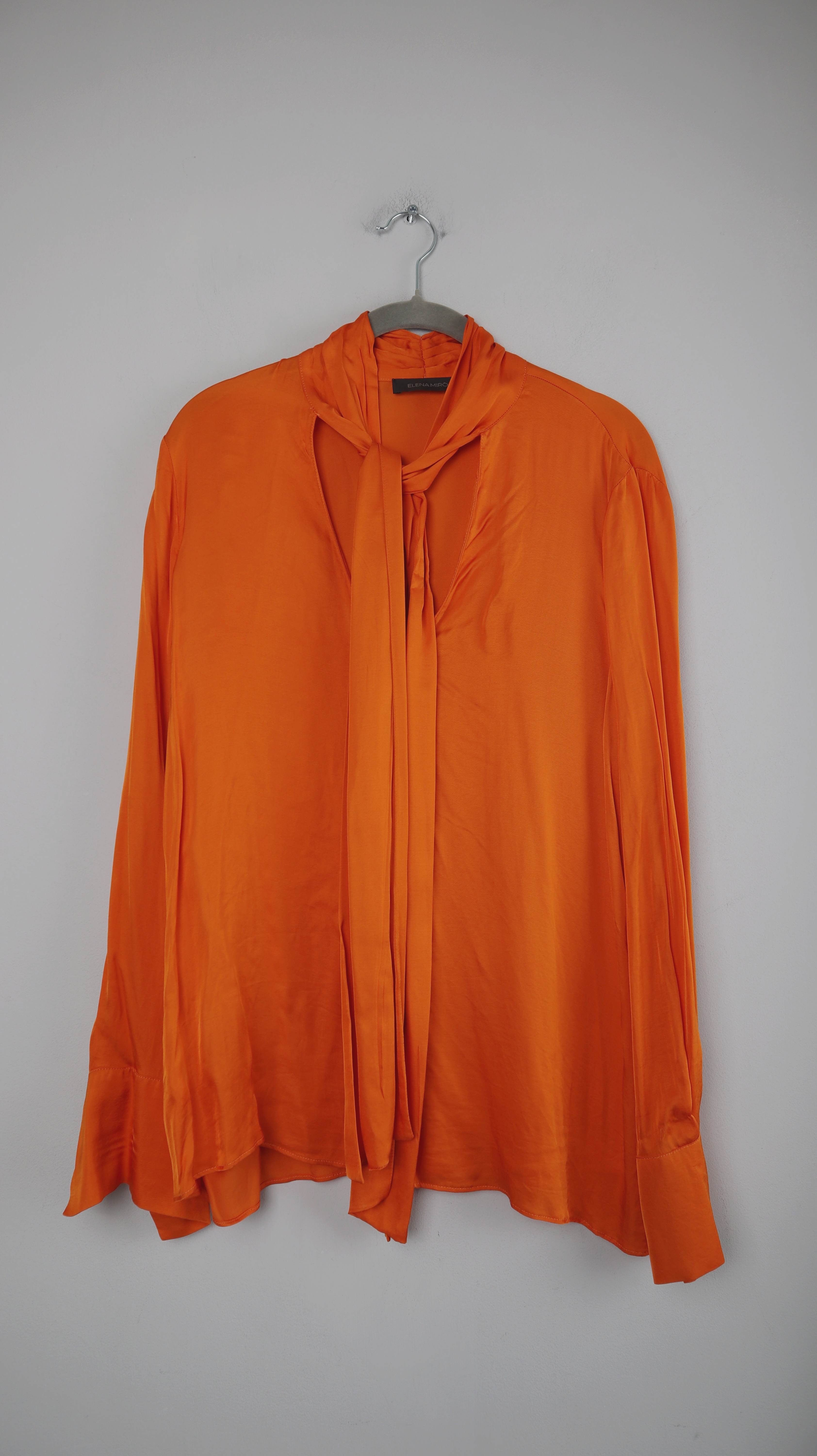 Elena Miro Bluse Orange 42 XL Schluppenbluse einfarbig basic