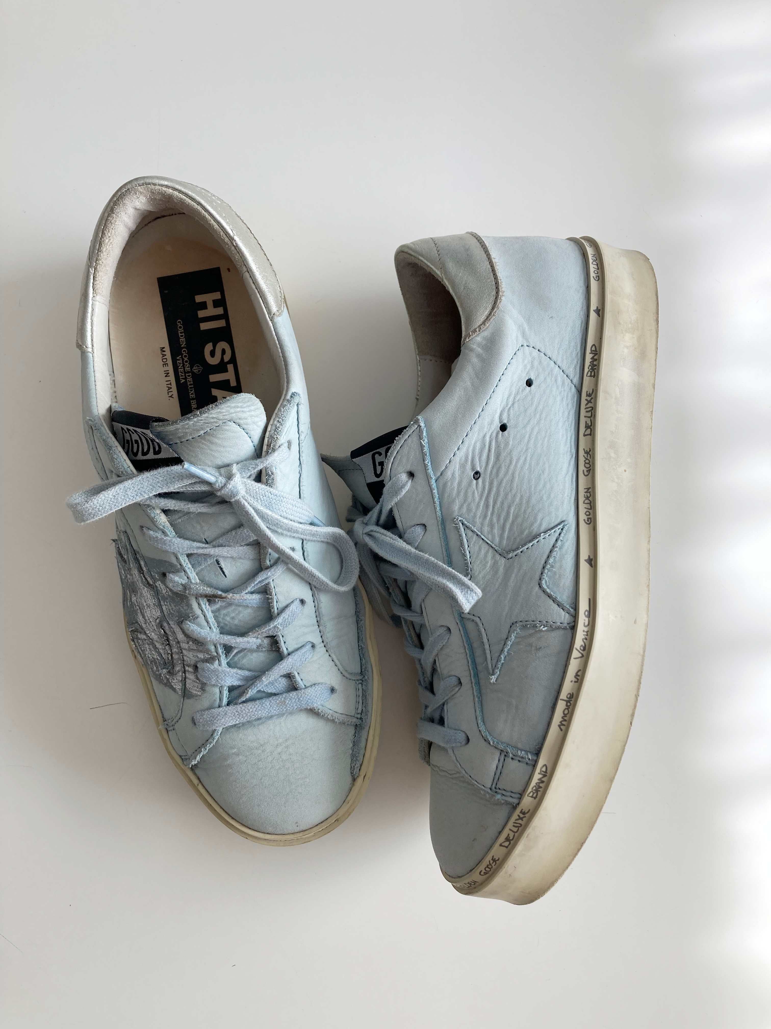 Golden Goose Sneaker Turnschuhe 39 Blau Ledersneaker Türkis Design