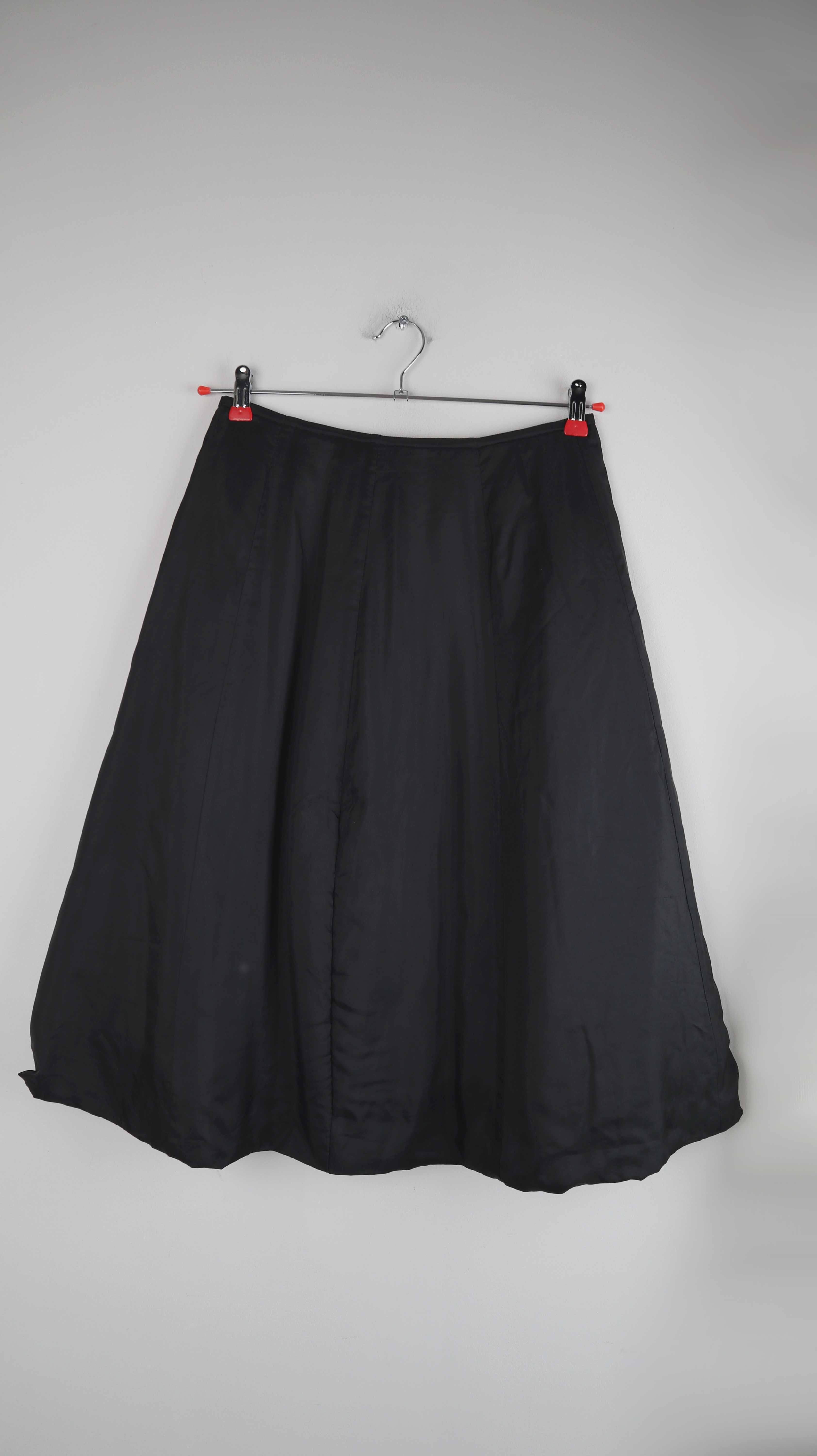 Rock schwarz dunkelgrau 38 M gesteppt Stepprock Winterrock Midi Midirock