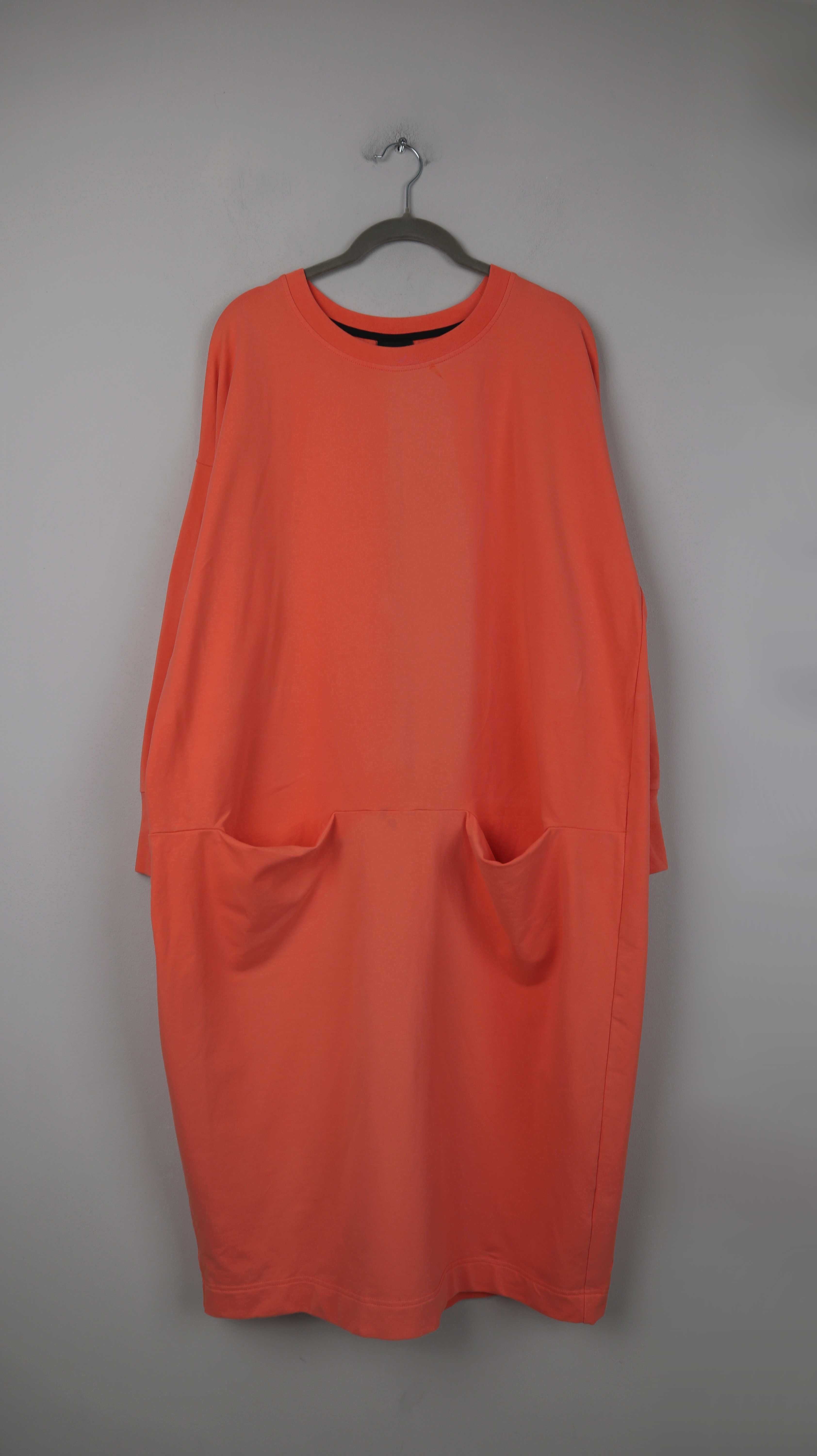 PAPU Kleid Orange Lang Midi 38 M Midikleid Baumwolle Koralle