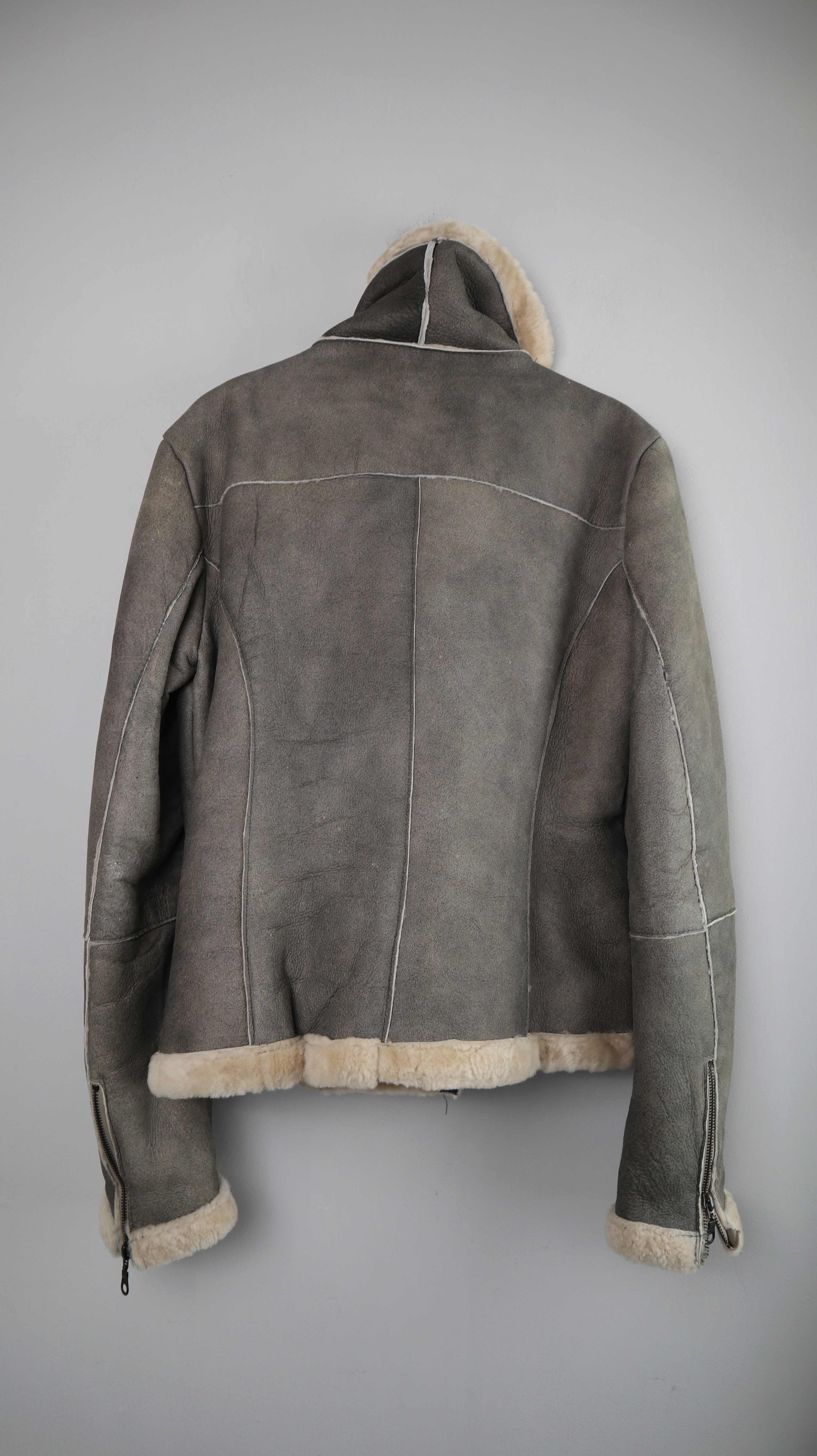 Lammfelljacke Grau Beige XL Lammfell Lederjacke Leder 38 M