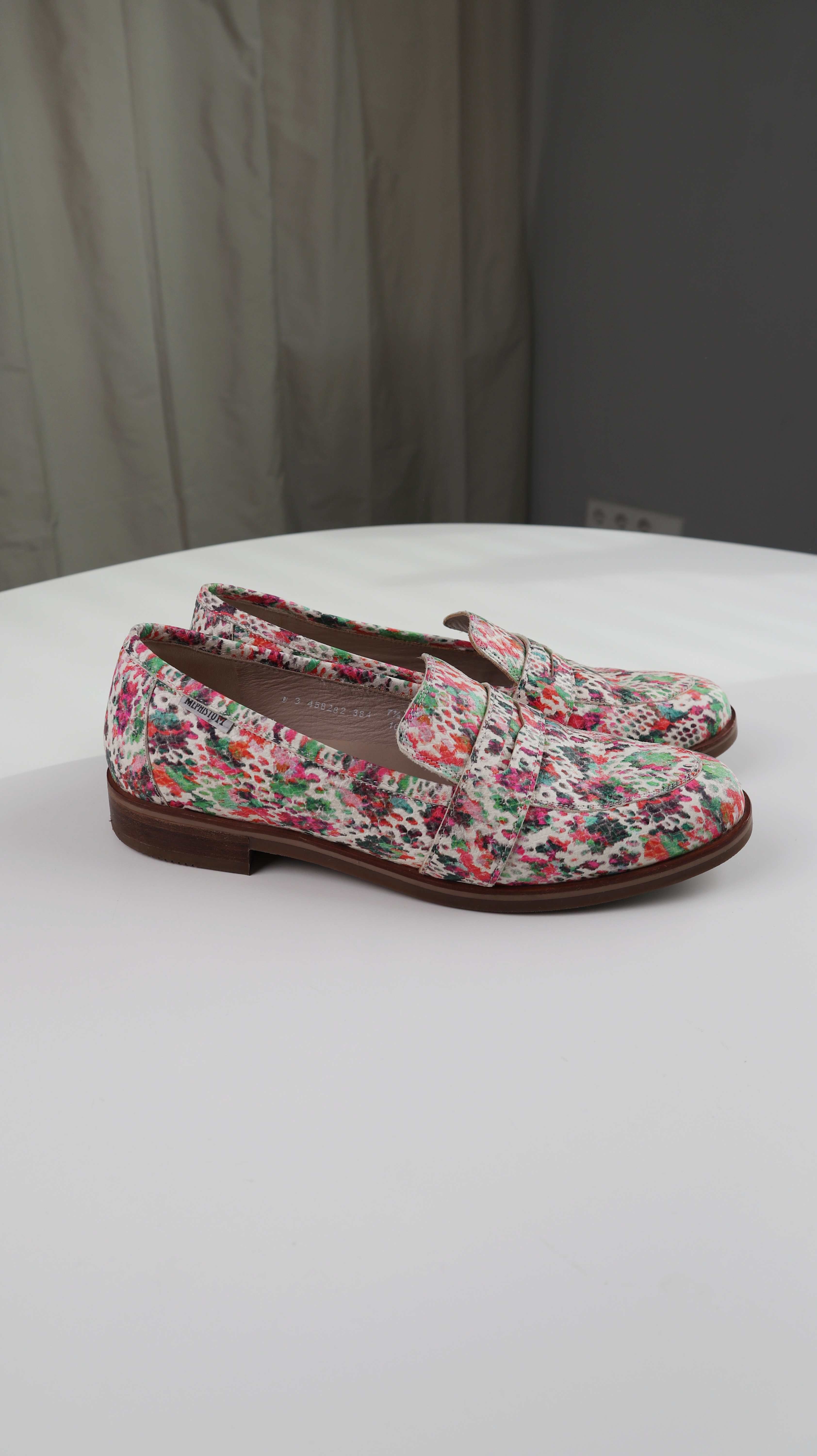 Mephisto Mokassins Slipper bunt weiß 41,5 Halbschuhe 7,5