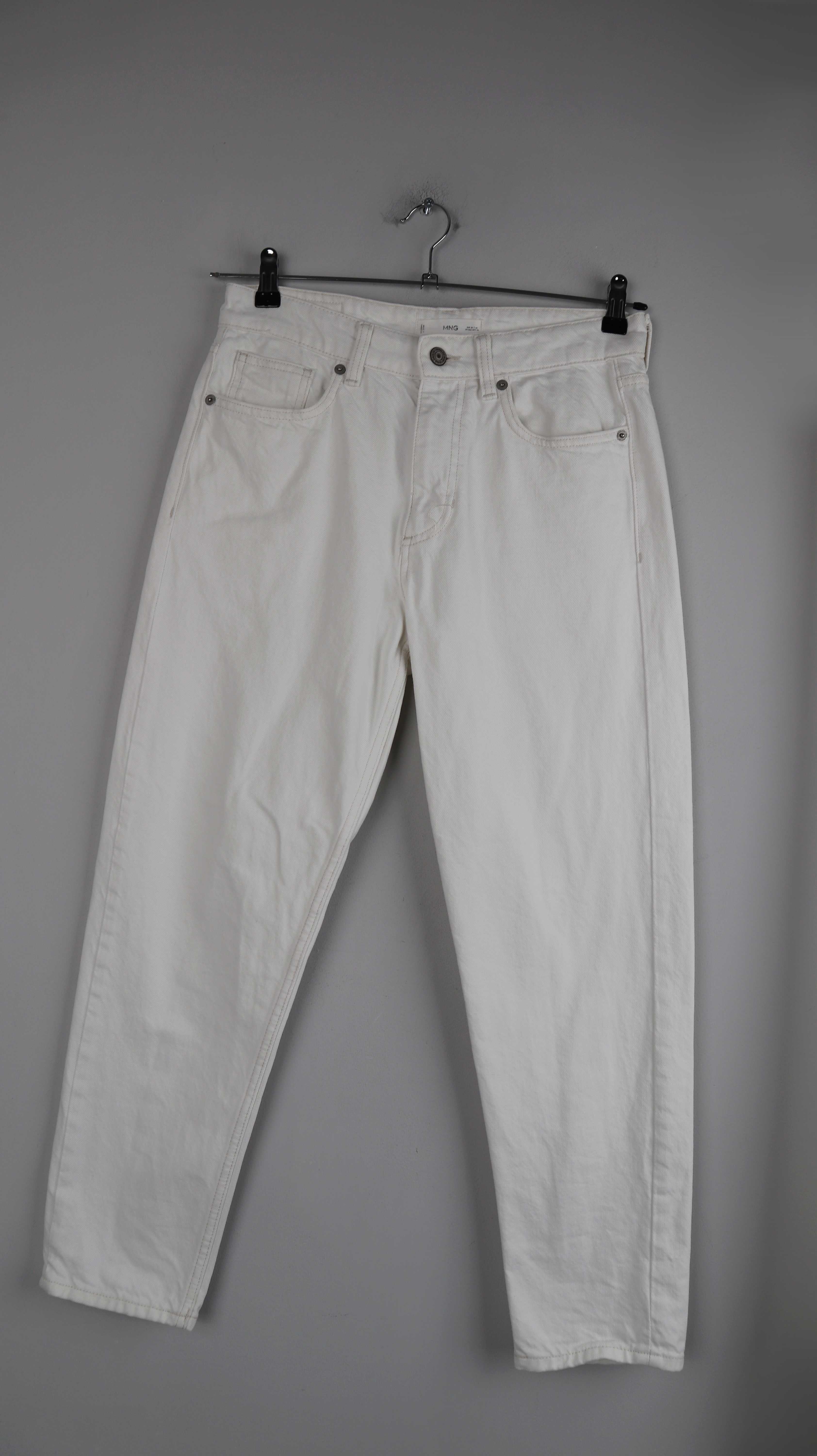 Mango Hose weiß 38 M Mom Jeans basic einfarbig