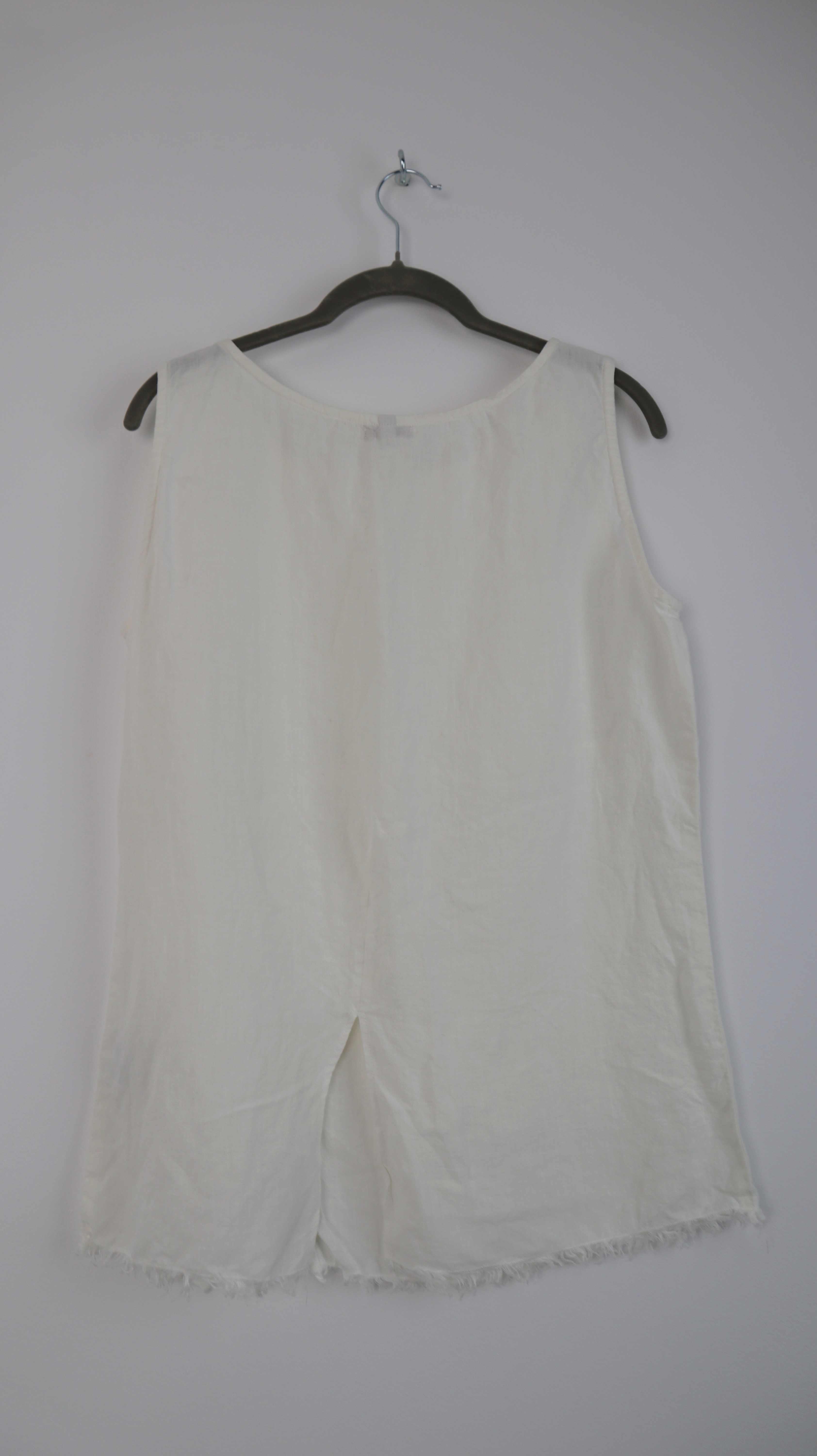 Deerberg Top Weiß Leinentop Leinen Tanktop basic 38 M