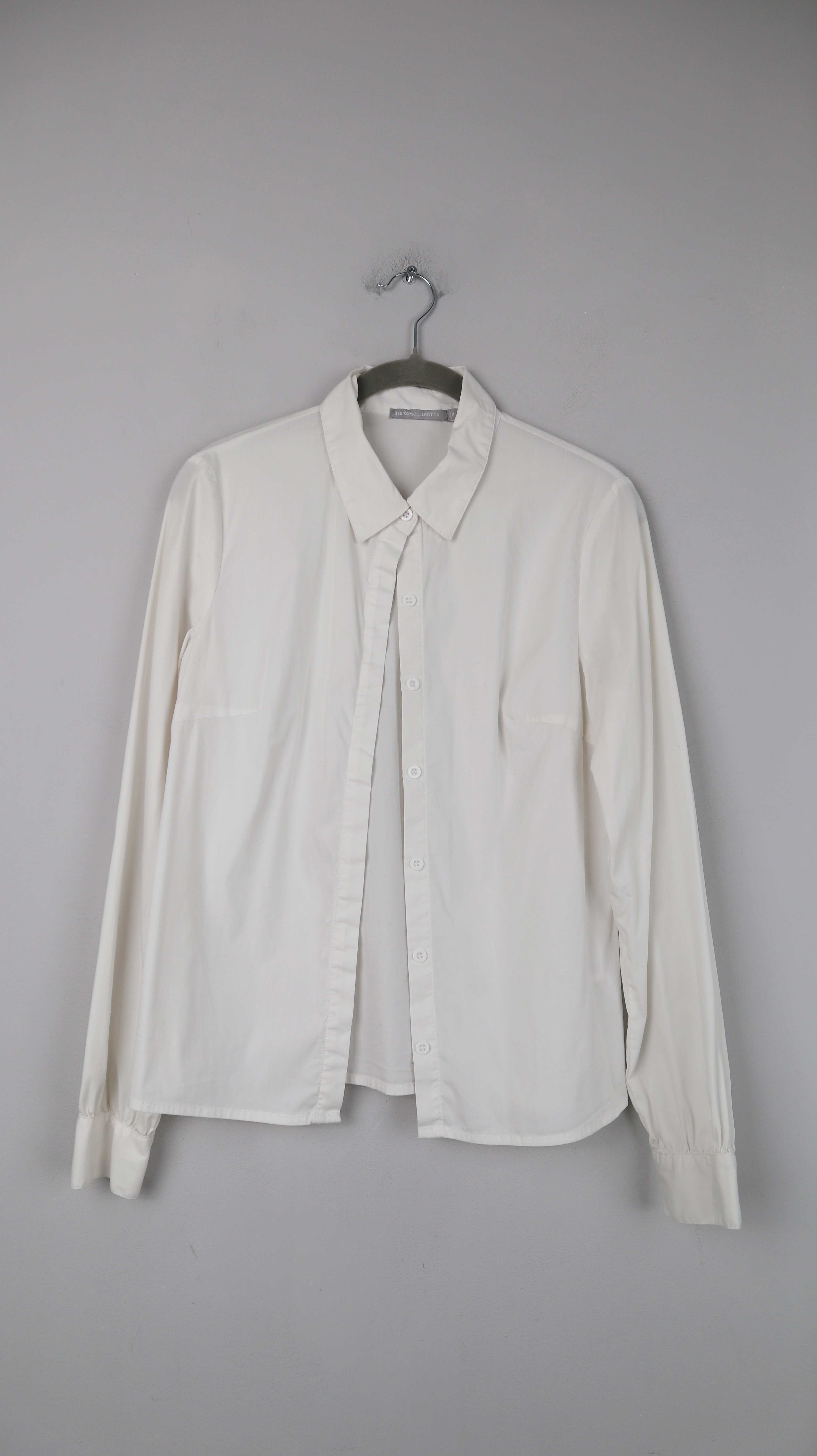 3suisses Hemd Bluse weiß 38 M Shirt Oberteil basic Langarm