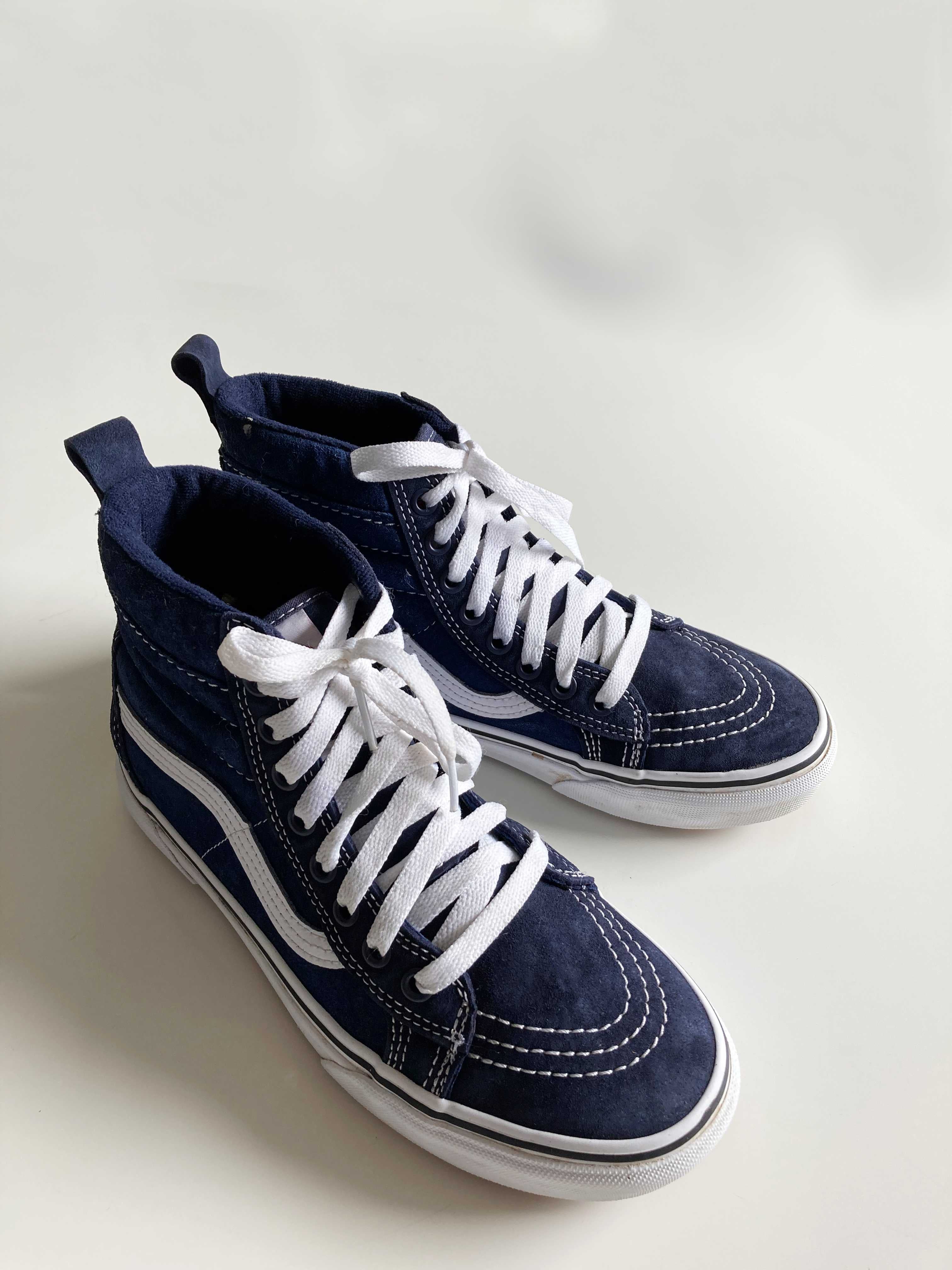 Vans of the Wall Sneaker Turnschuhe 38 high Wildleder Blau Dunkelblau