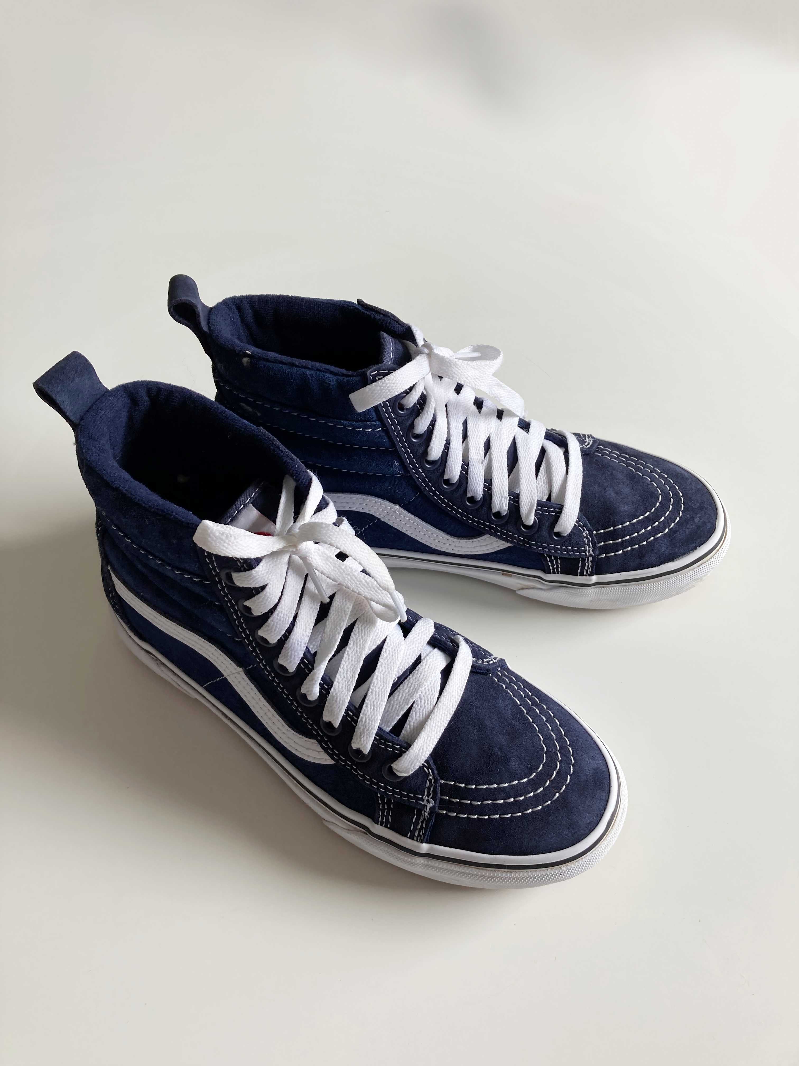 Vans of the Wall Sneaker Turnschuhe 38 high Wildleder Blau Dunkelblau