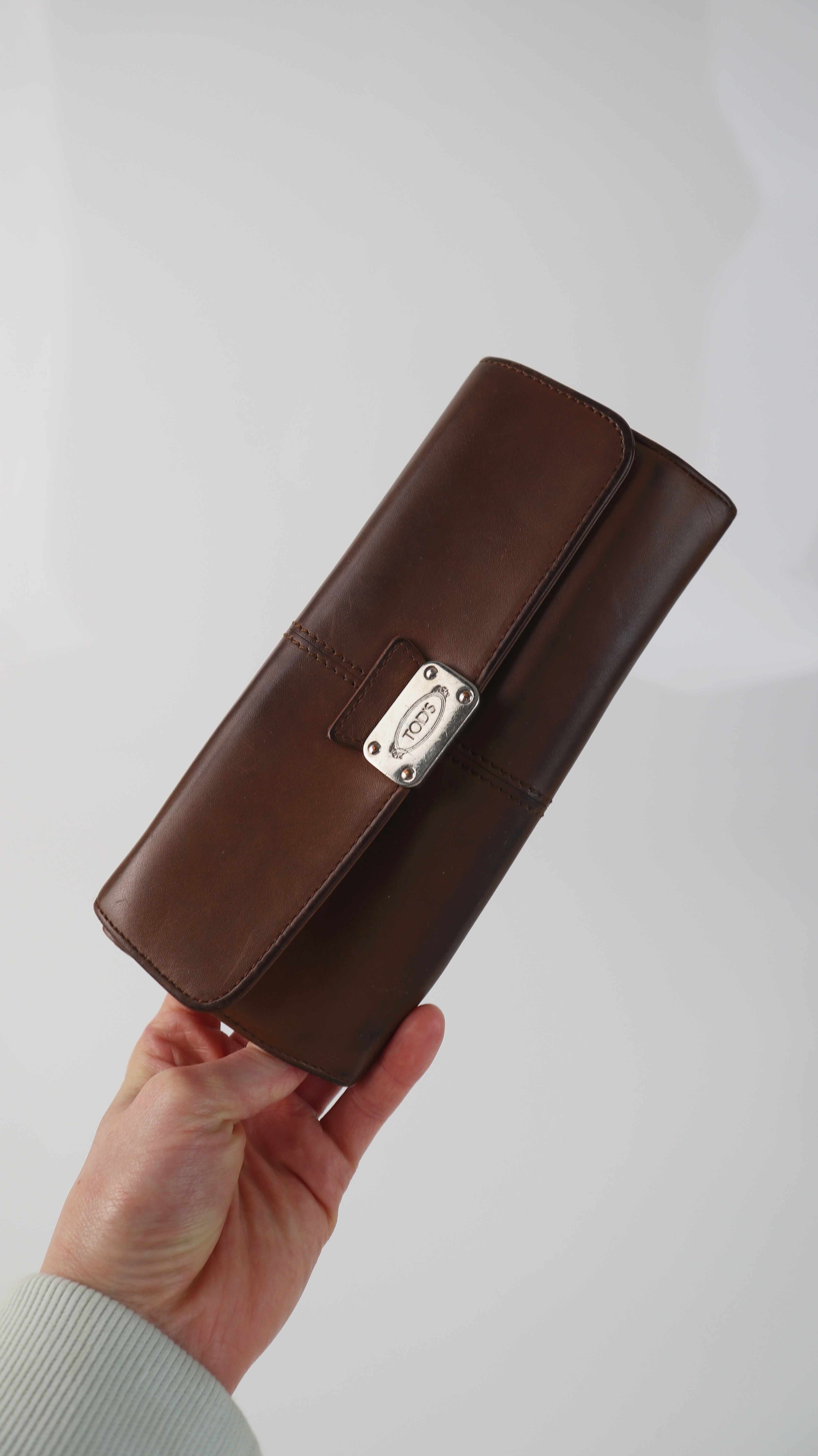 Tods Portemonnaie Geldbörse Ledergeldbörse braun Brieftasche