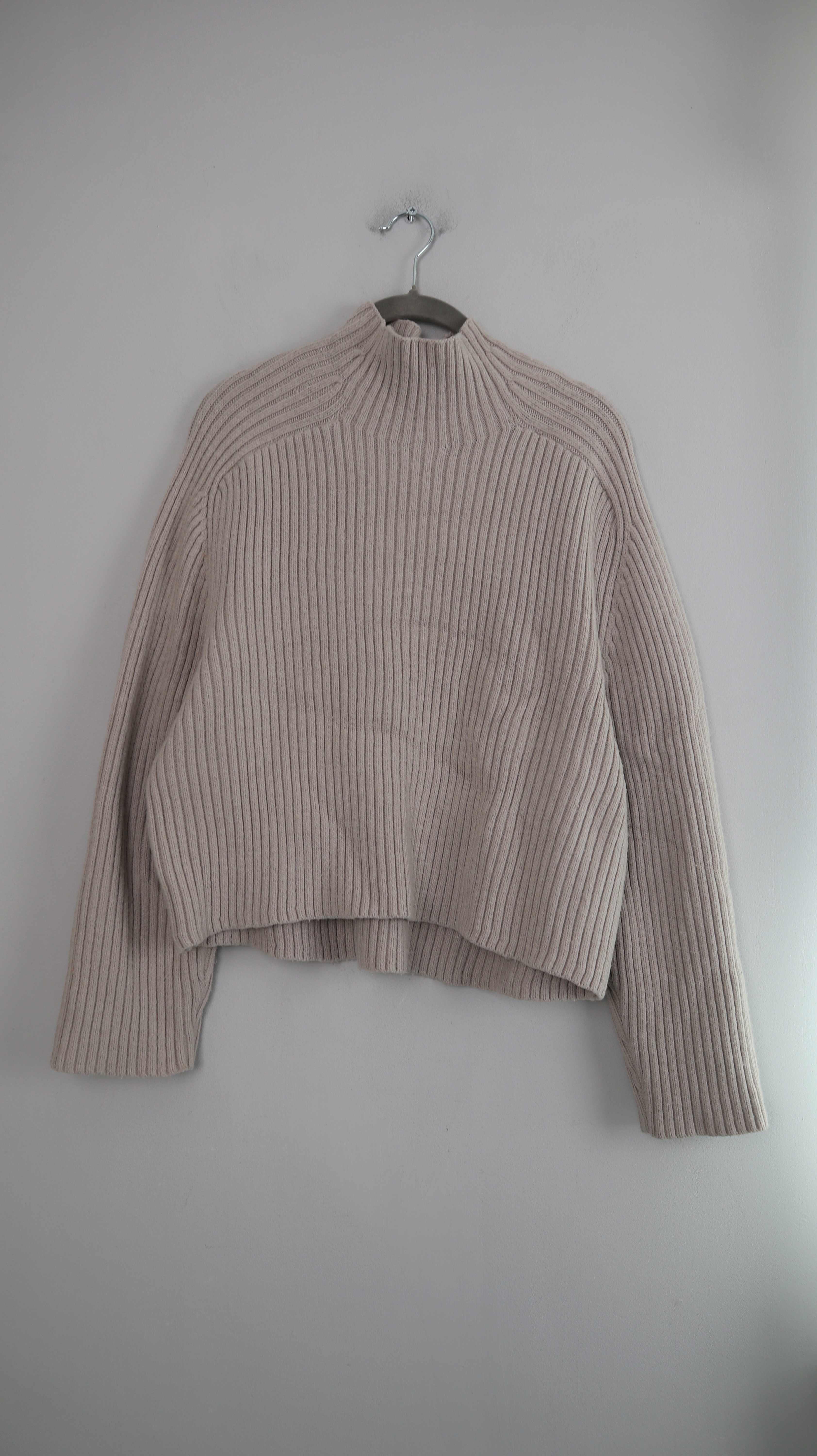 H&M Pullover ripped Beige Creme 36 S Sweater