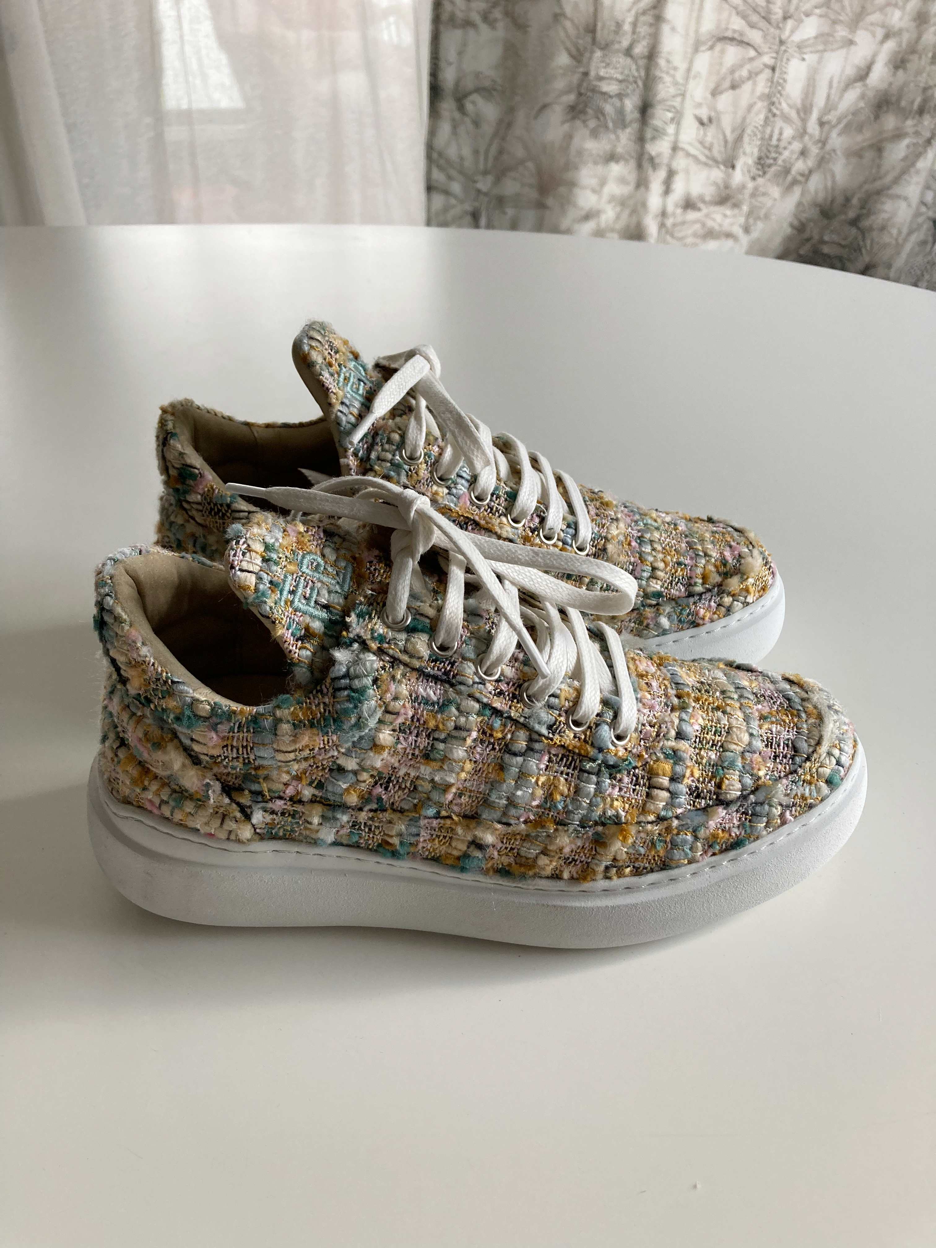 Filling Pieces Sneaker Schuhe 37 Tweed Gelb Grün Turnschuhe Schnürer