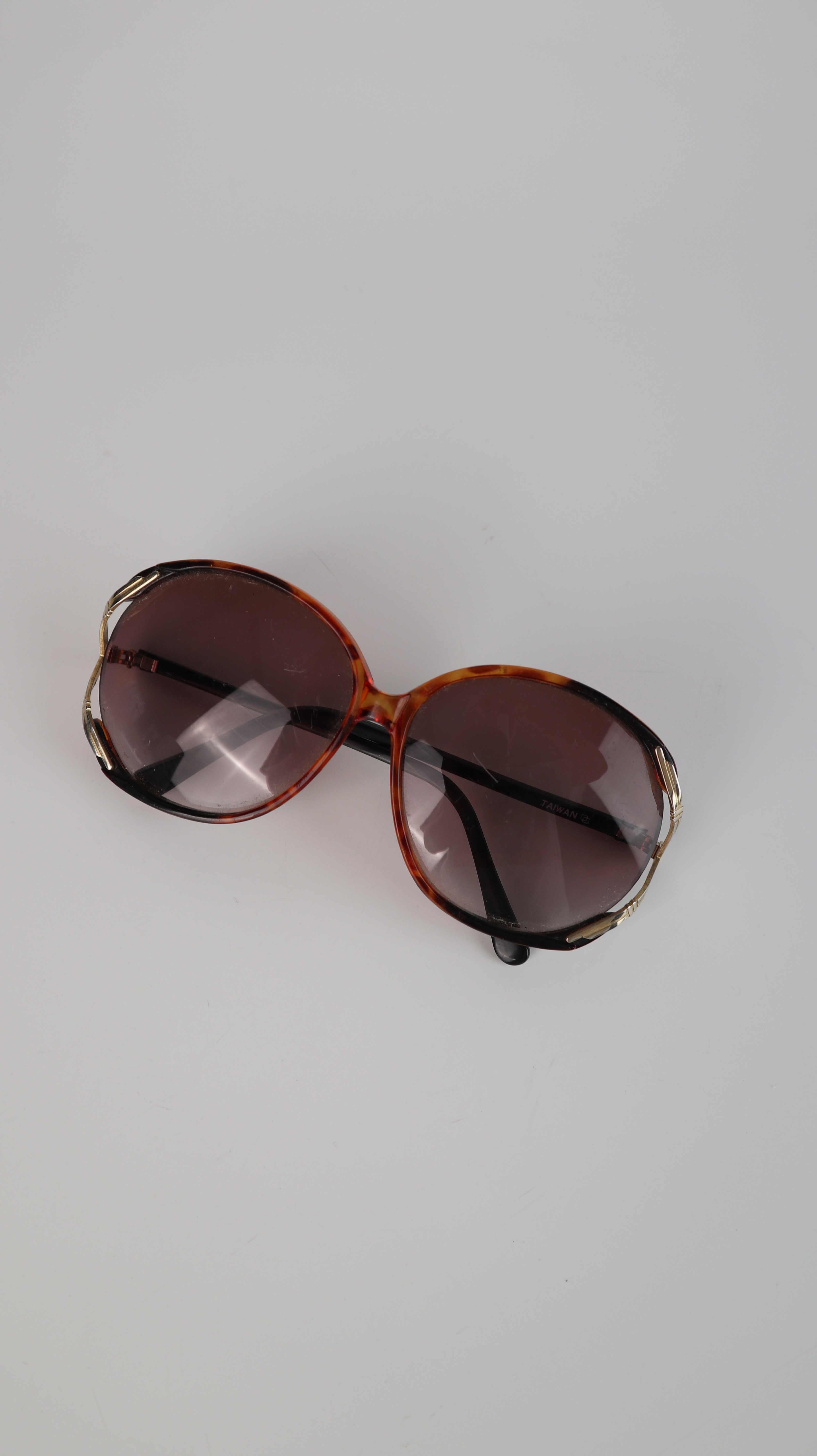 Sonnenbrille braun Brille Vintage retro rund