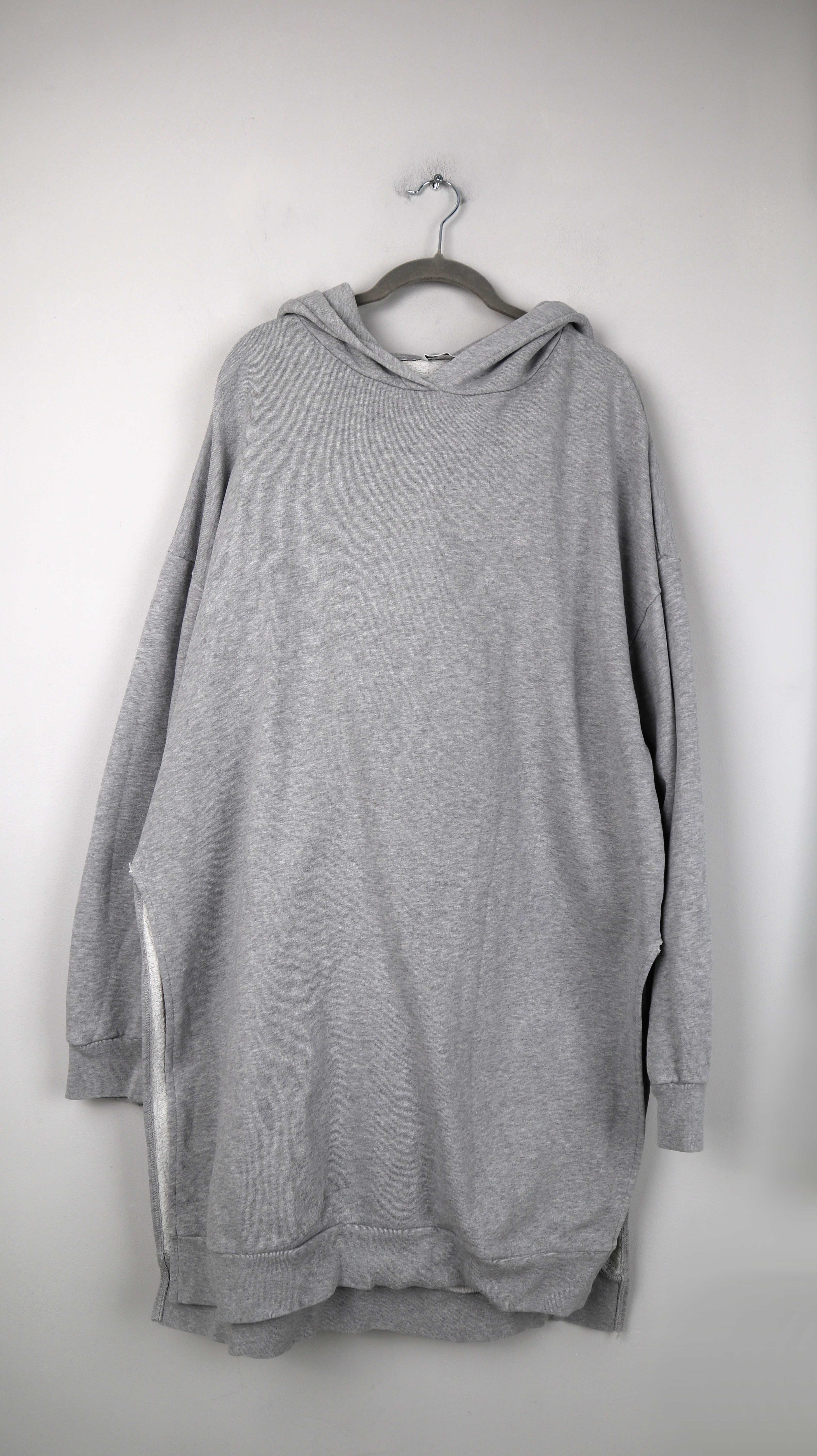 Closed Pullover grau Hoodie lang 38 M Kleid Midikleid Pulloverkleid