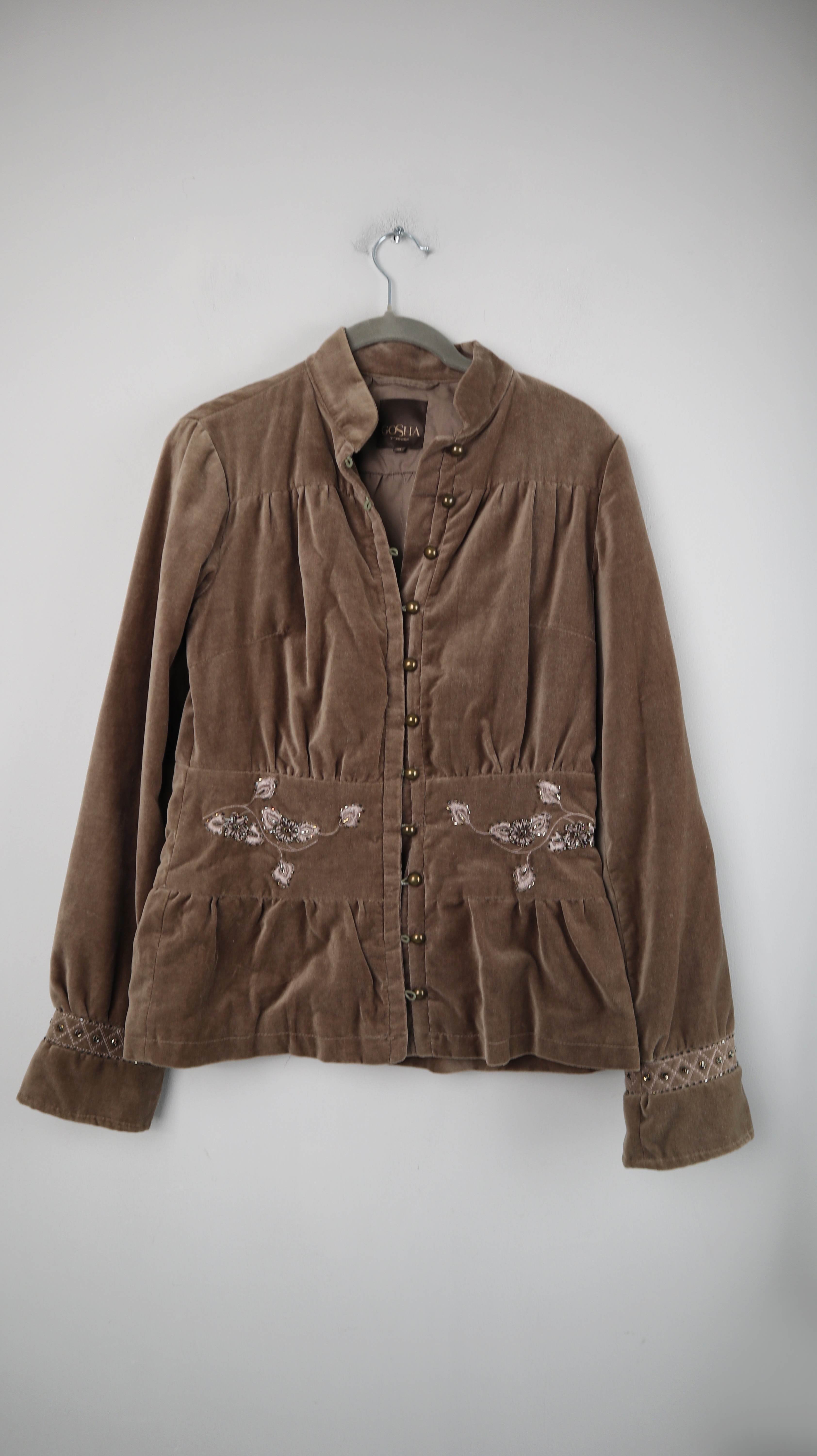 Goscha Vero Moda Blazer Braun 38 M Samt Samtblazer bestickt