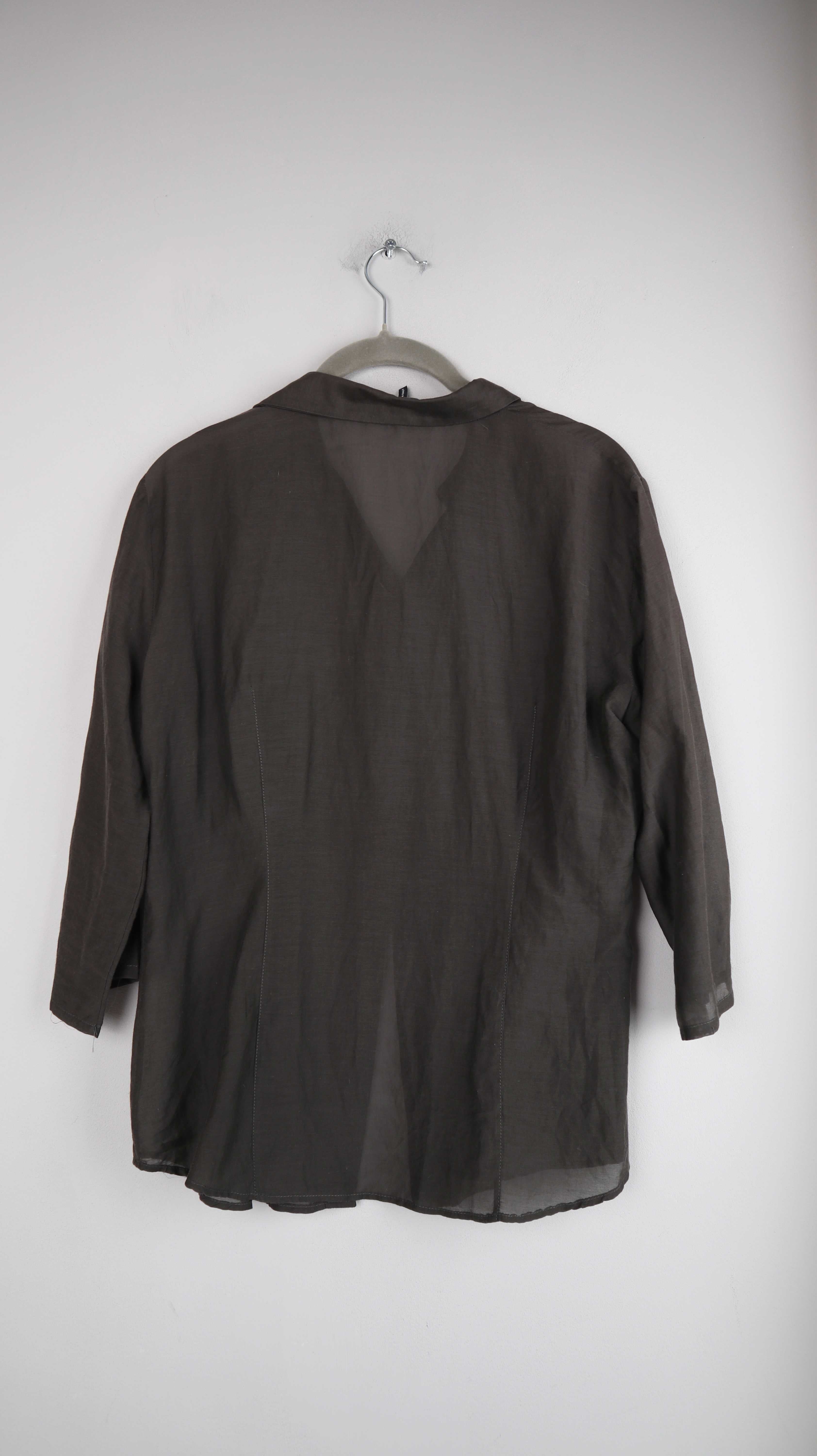 Jil Sander Bluse Hemd grau 38 M transparent Design Oberteil