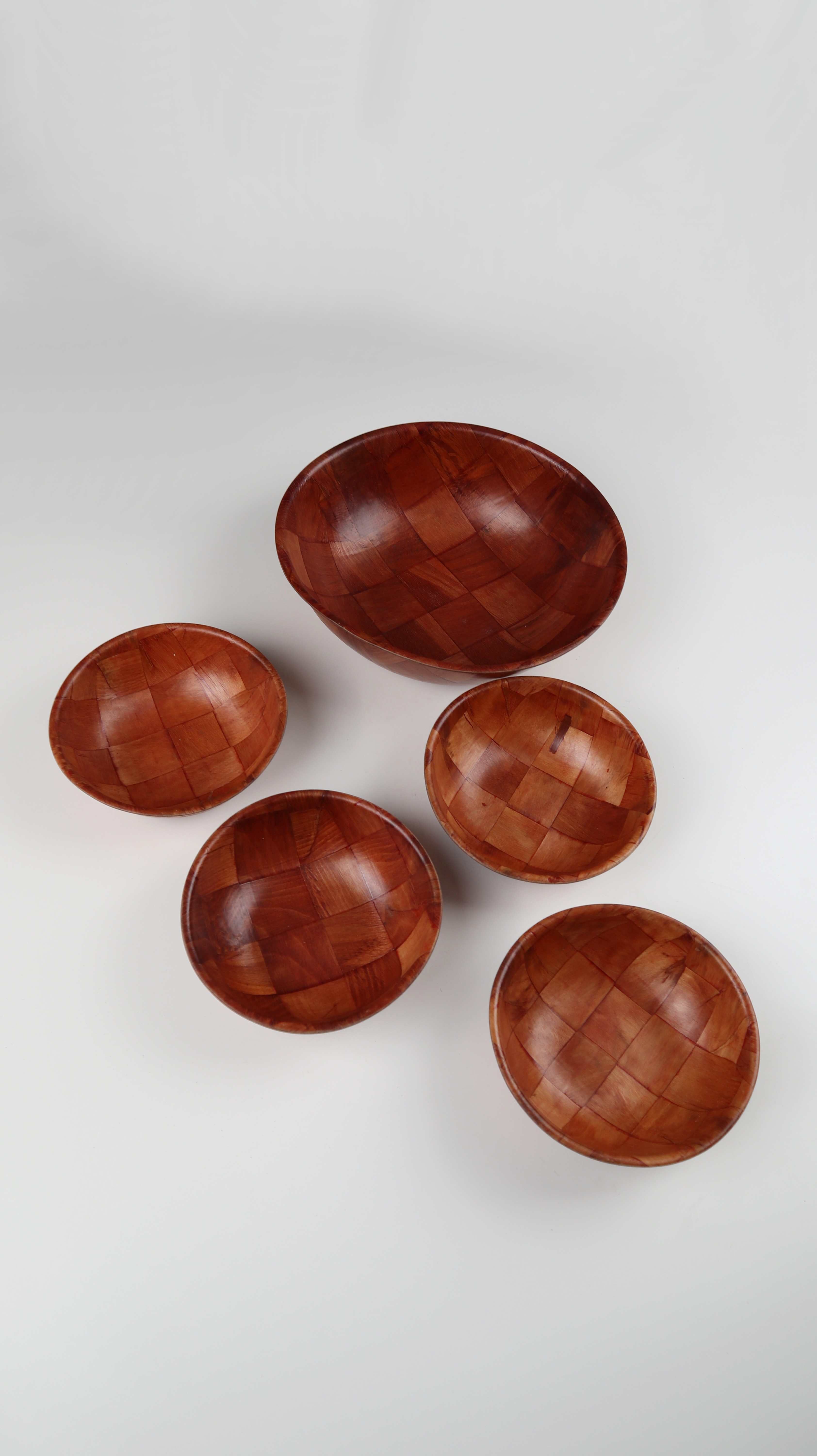 Schalen braun Holzschalen Set 5 Stück rund